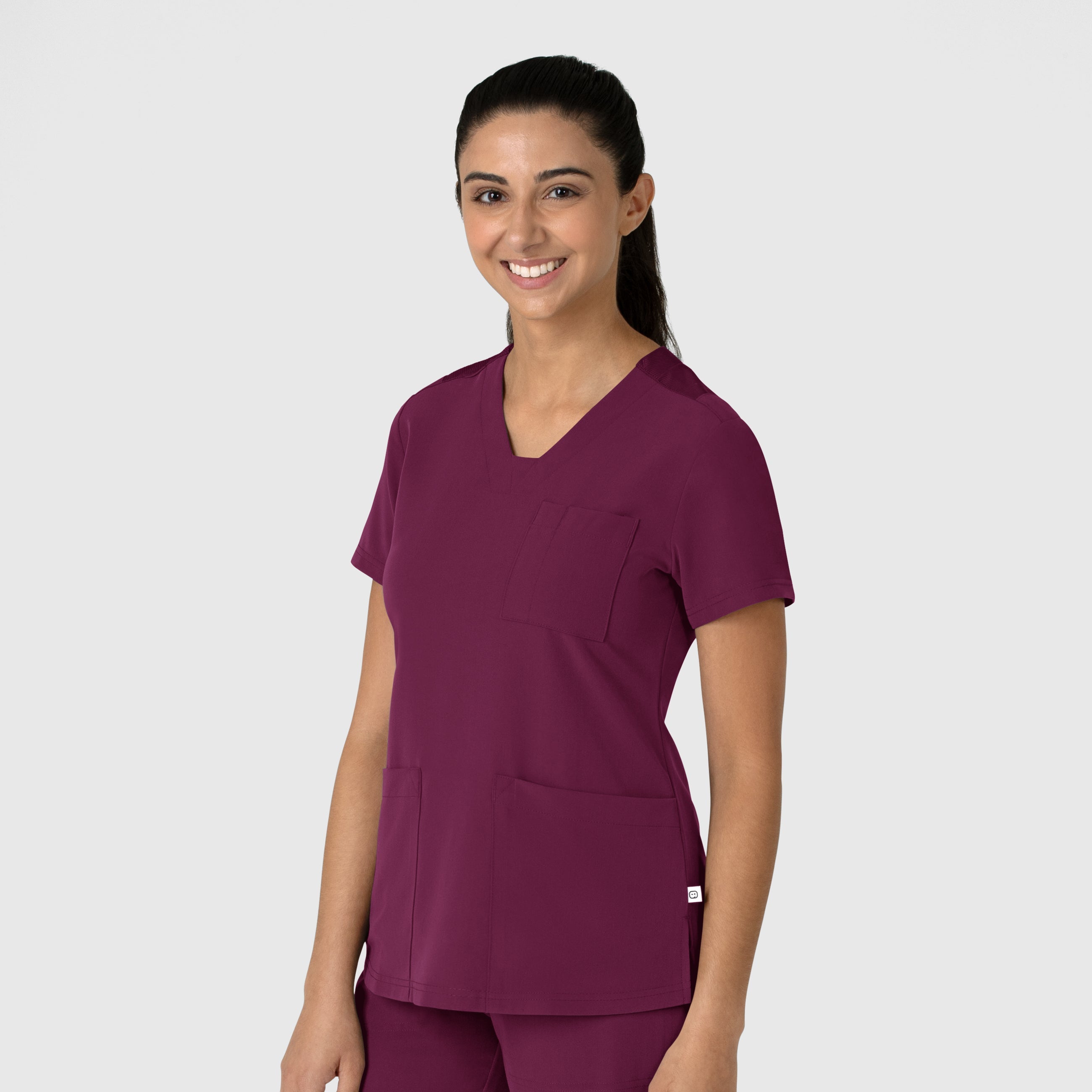 Nova 6132 Flex-n-Reach V-Neck Scrub Top Wine