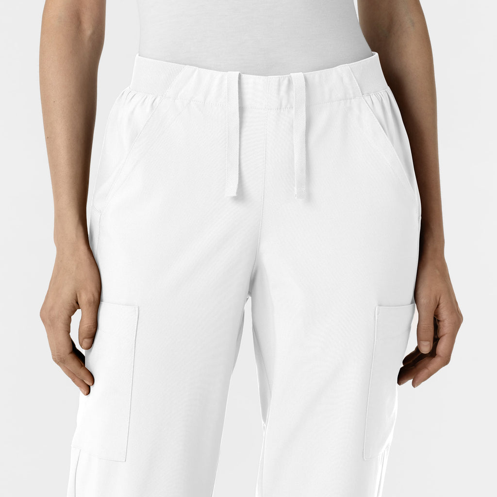 W123 5145 Cargo Utility Scrub Pants White