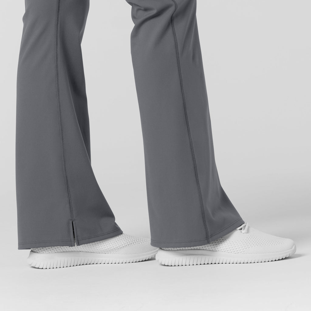 RENEW 5459 Knit Flare Yoga Scrub Pants Pewter