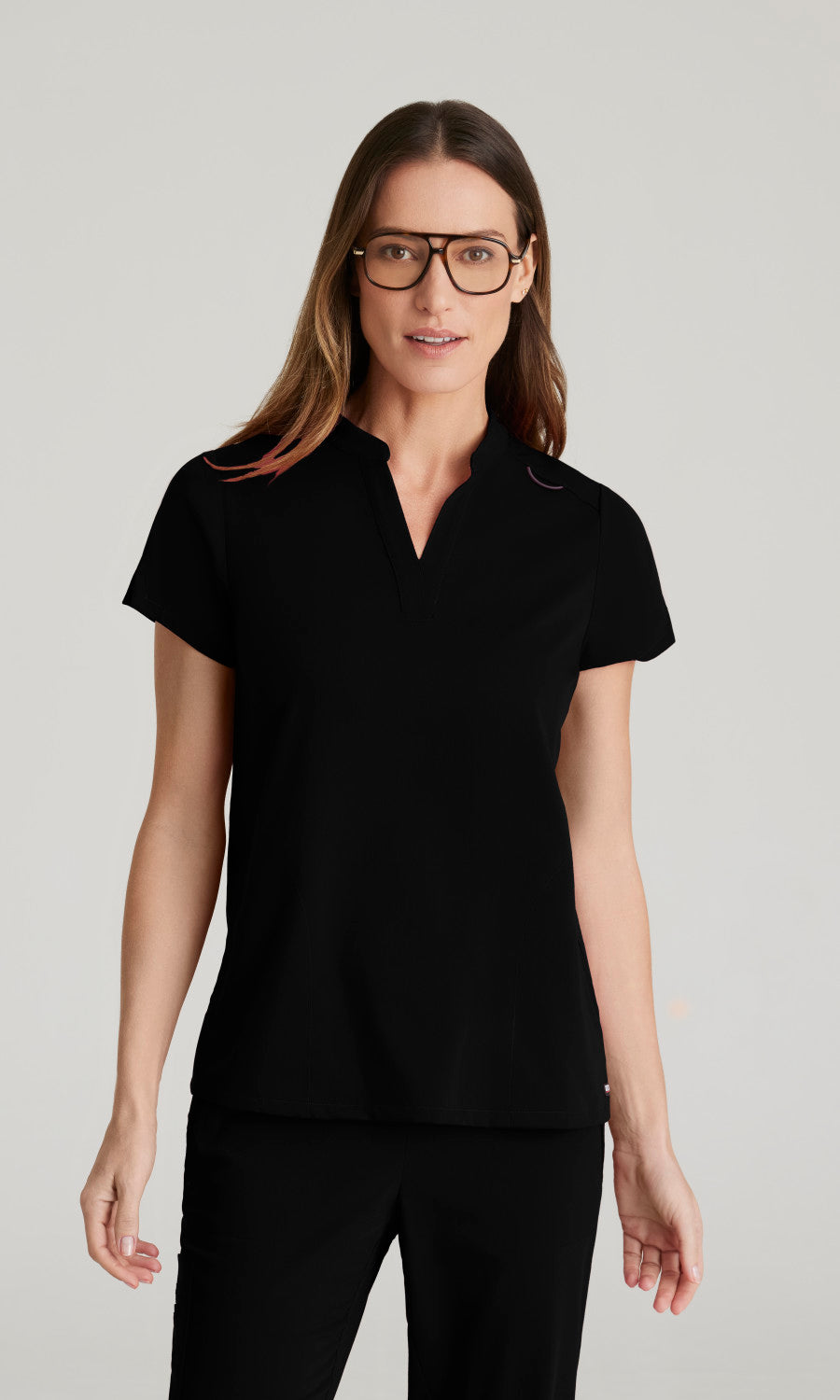 Grey's Anatomy Stretch GRST230 Avery Scrub Top Black