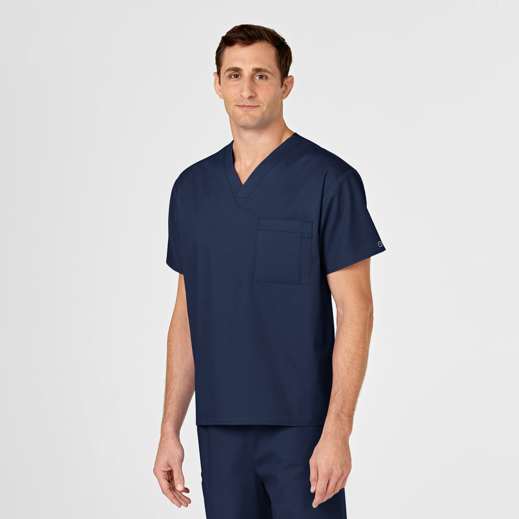 WonderWORK 100 Unisex V-Neck Scrub Top Navy