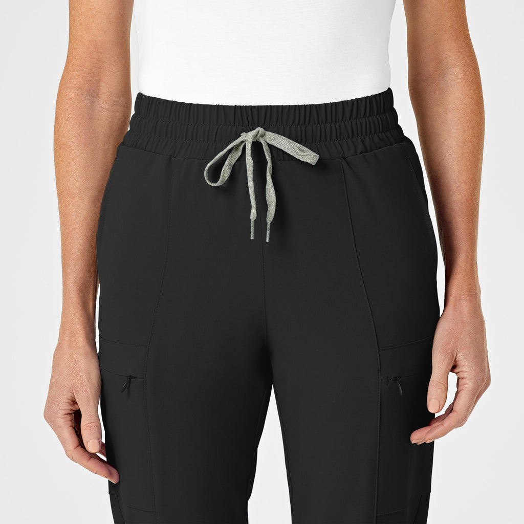 RENEW 5334 High Waist Slim Leg Scrub Pants Black