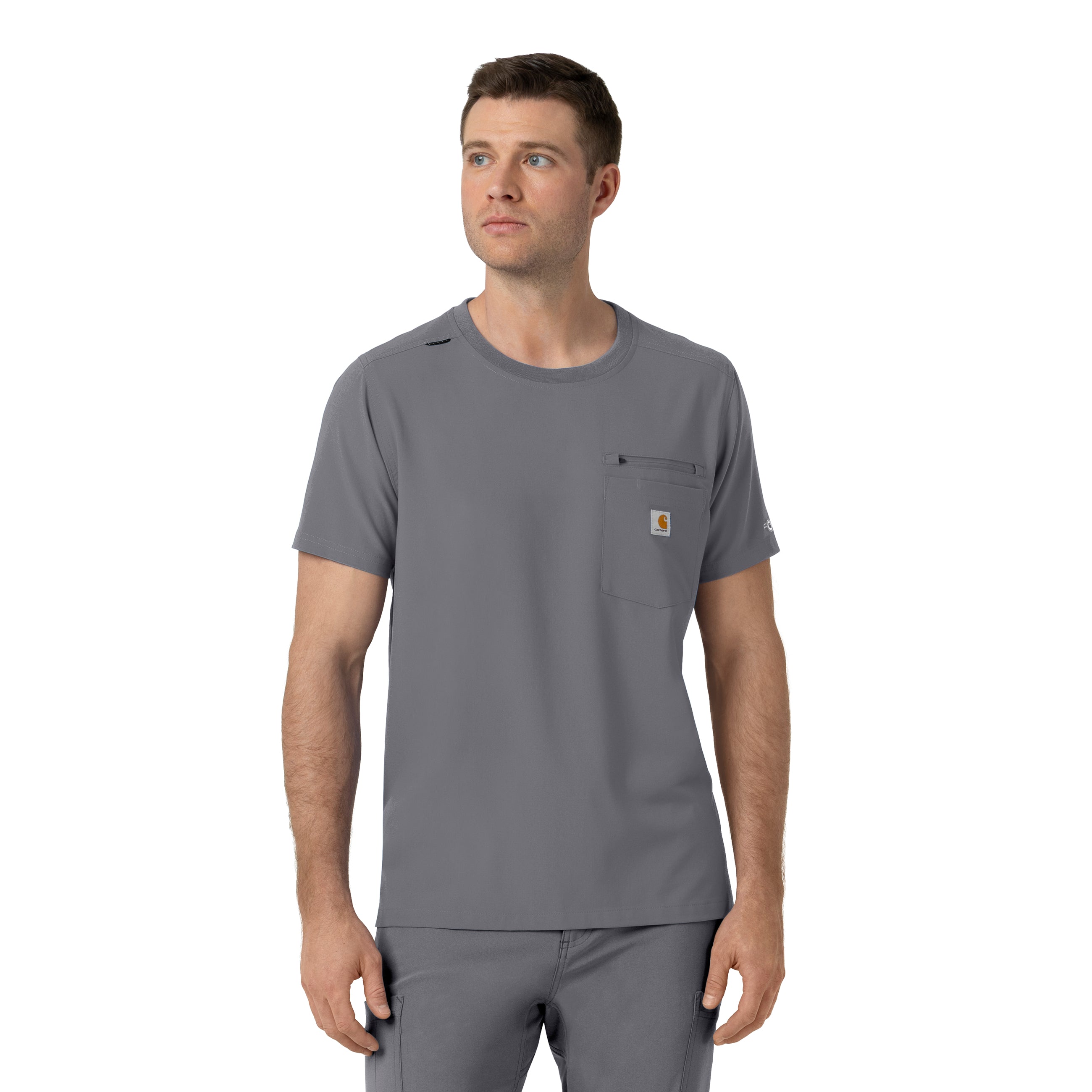 Force Cross-Flex C16510 Men's Crew Neck Scrub Top Pewter