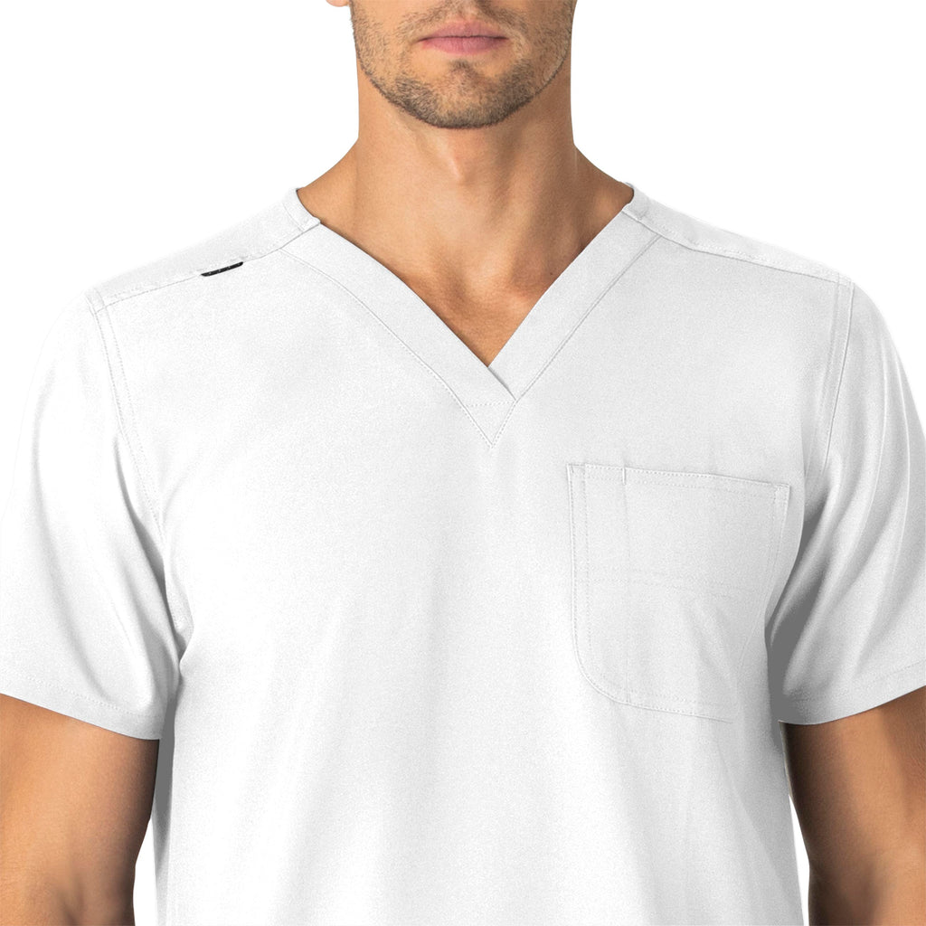 Force Essentials C15013 Unisex V-Neck 6-Pocket Scrub Top White