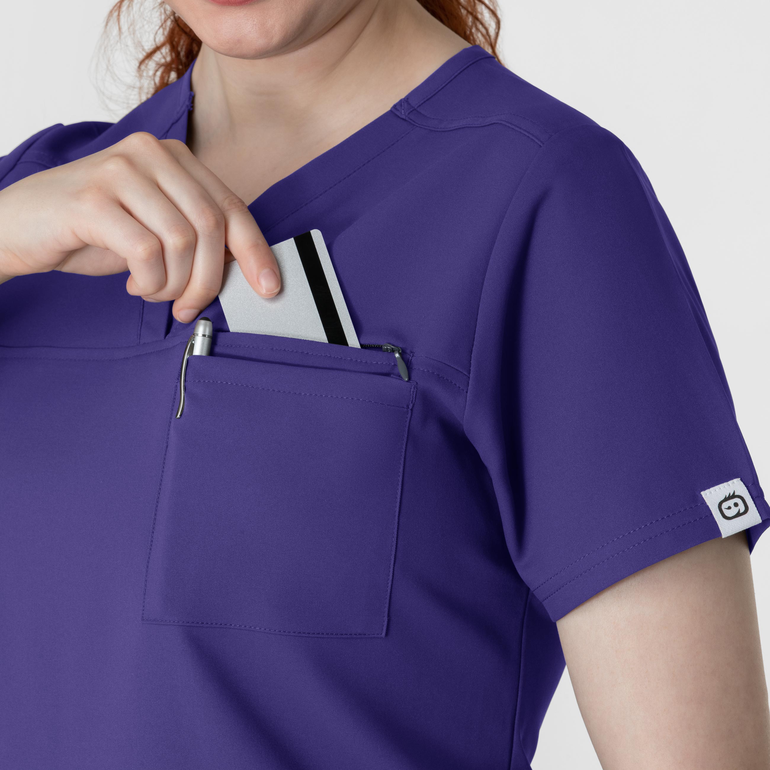 Thrive 6222 V-Neck Tuck-In Scrub Top Grape
