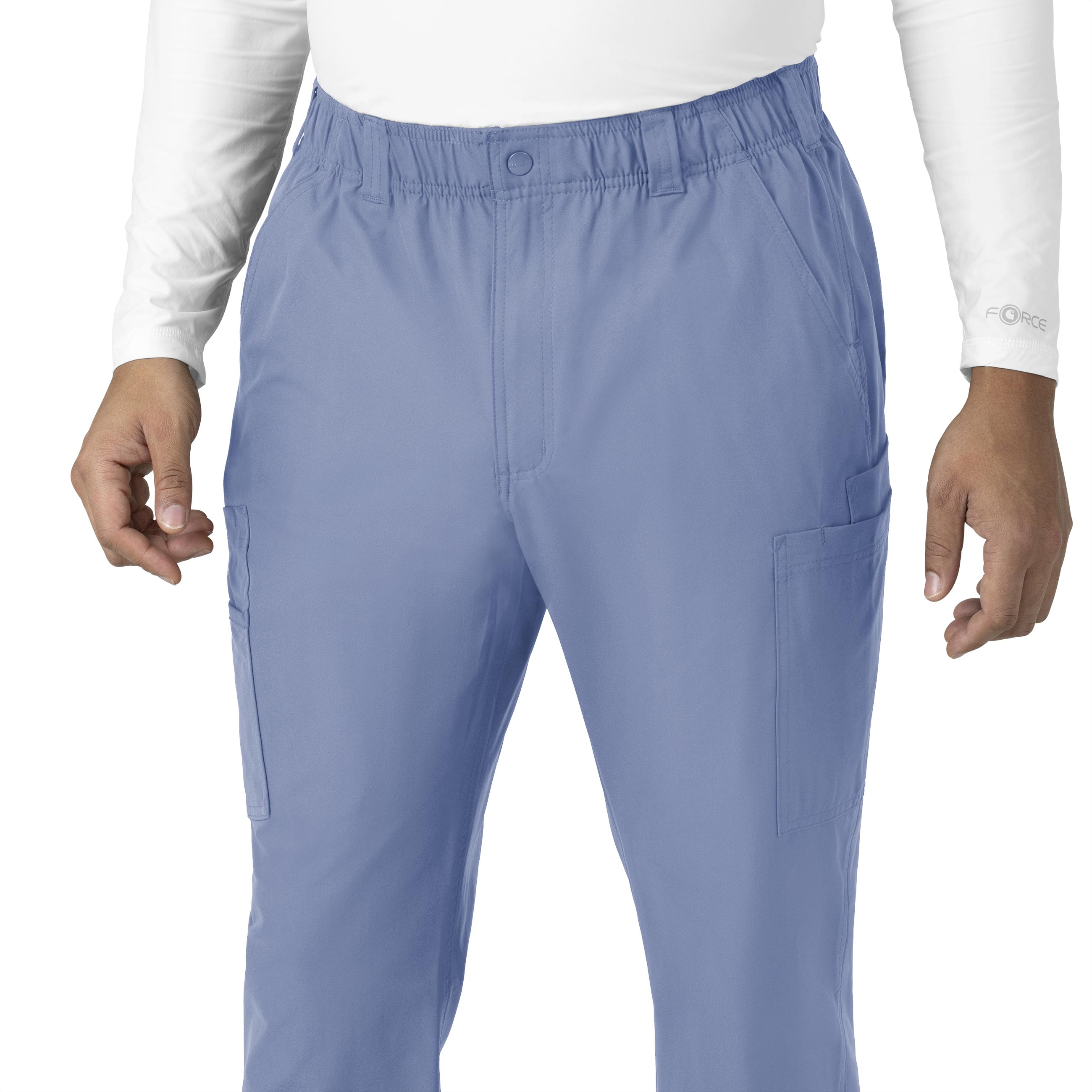 Force Essentials C56113 Men's Straight Leg Cargo Scrub Pants Ceil Blue