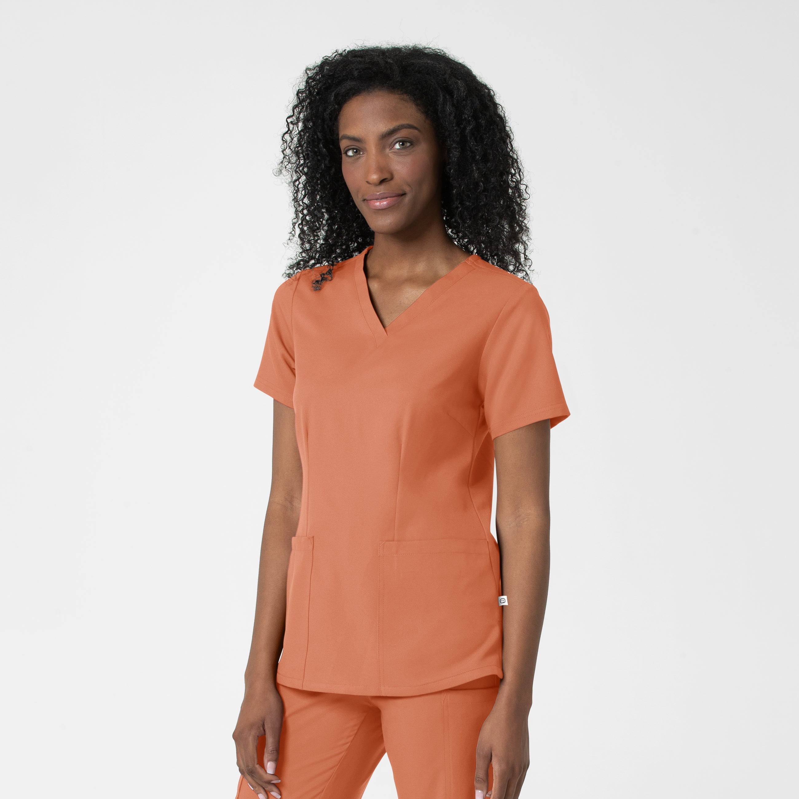 Thrive 6122 Fitted 3-Pocket V-Neck Scrub Top Terracotta