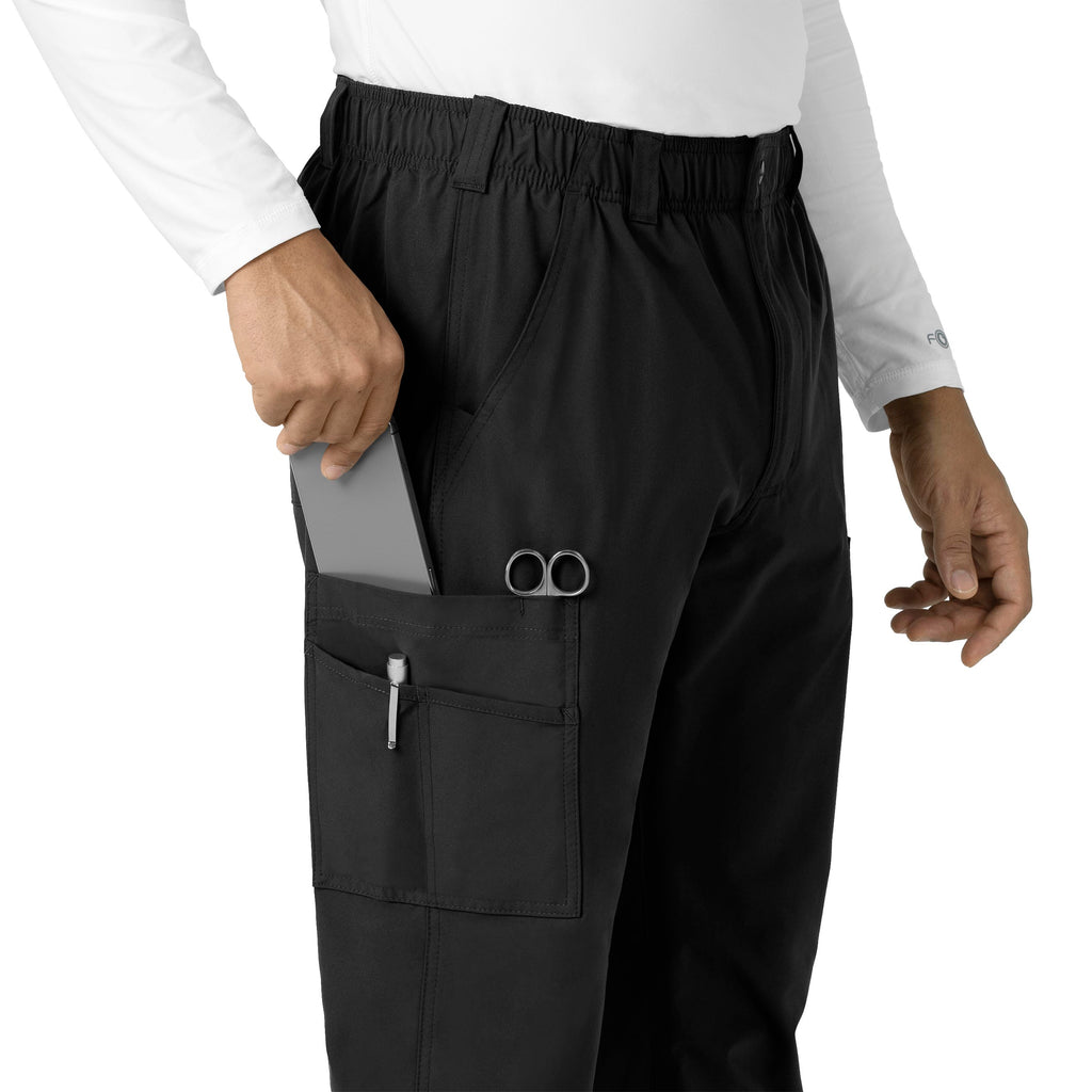 Force Essentials C56113 Men's Straight Leg Cargo Scrub Pants Black