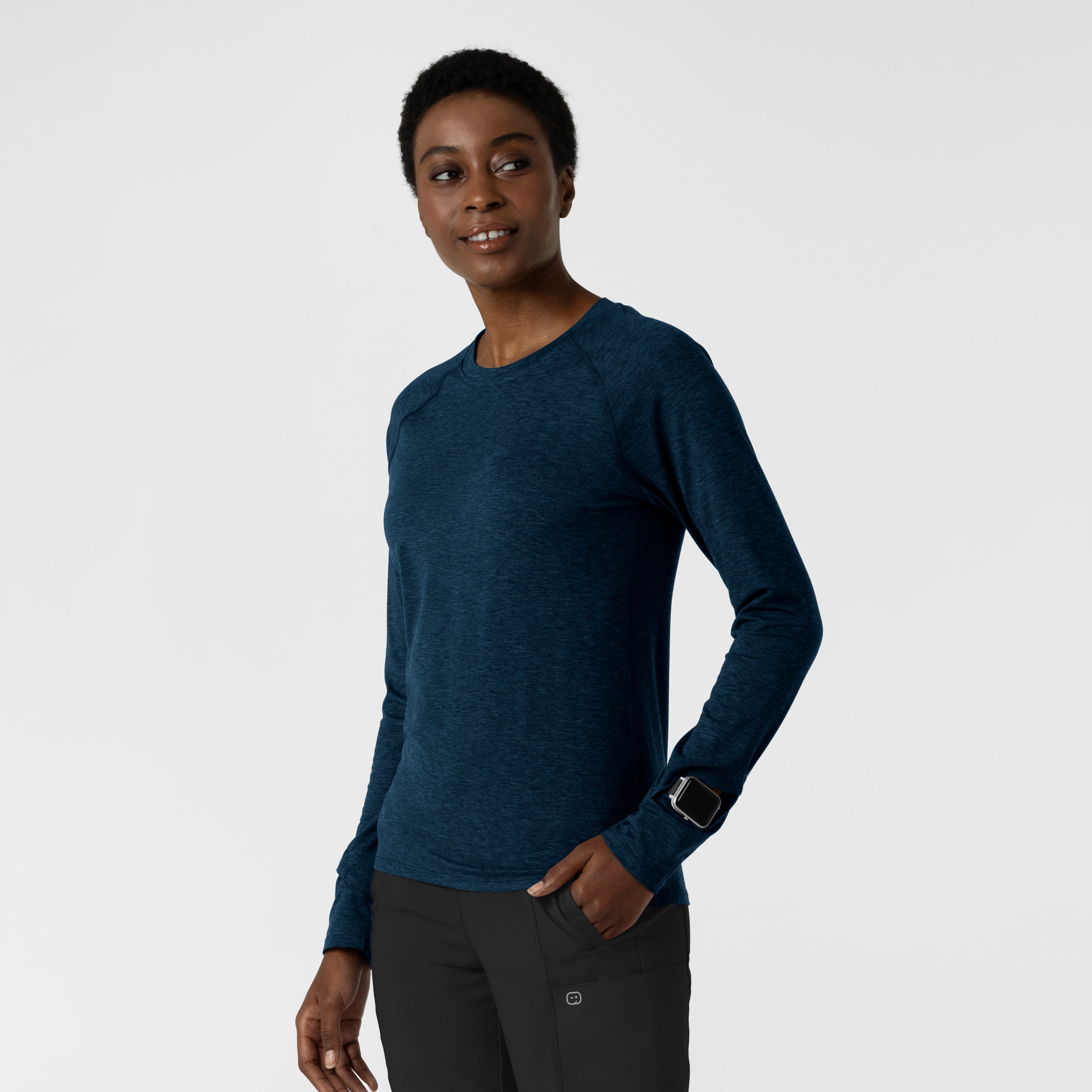 Layers 2139 Watch Window Long Sleeve Underscrub Top Royal Heather