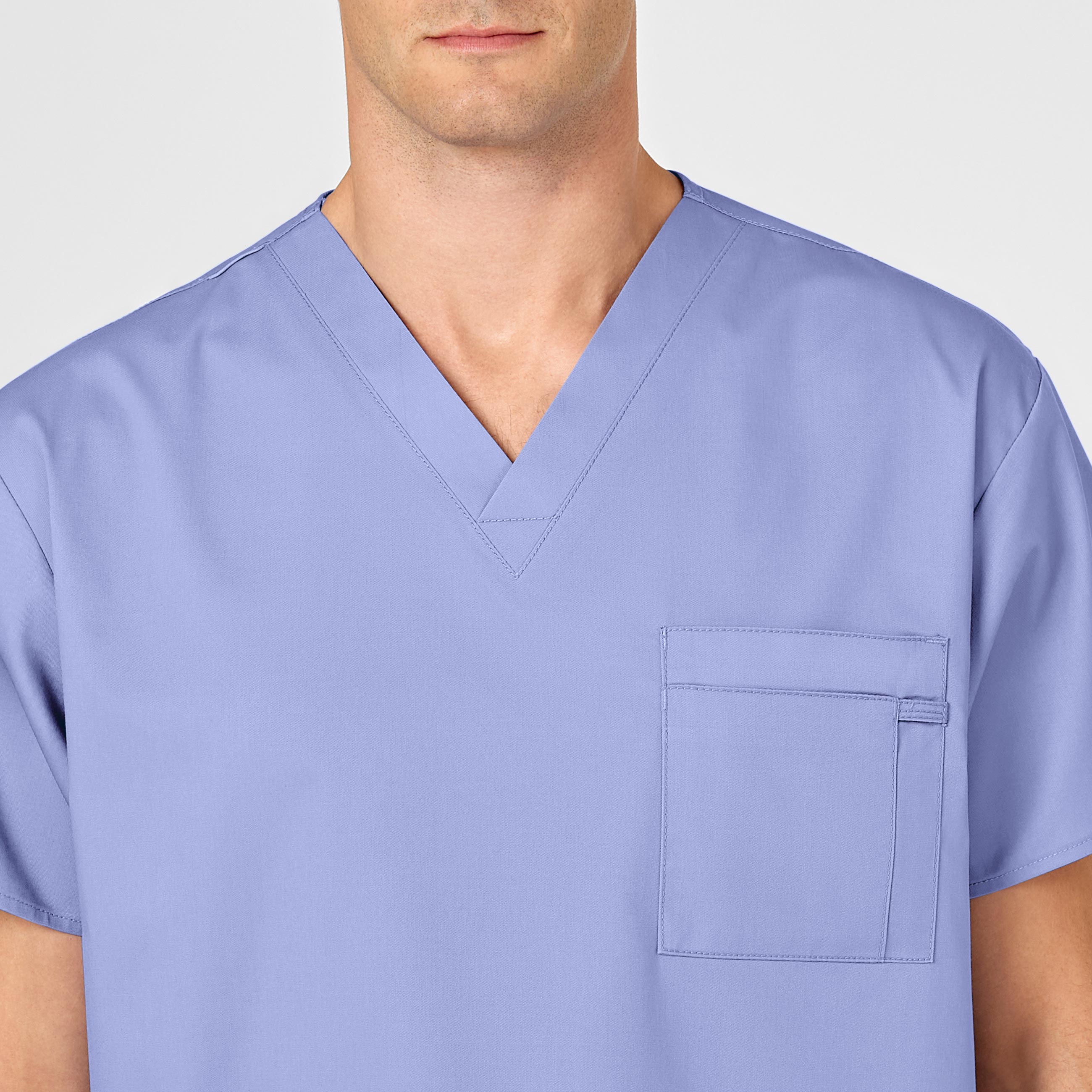 WonderWORK 100 Unisex V-Neck Scrub Top Ceil Blue