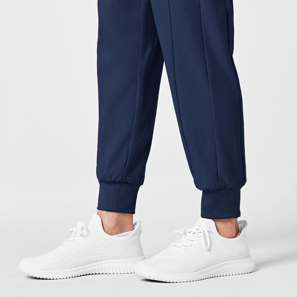 W123 5455 Maternity Jogger Scrub Pants Navy
