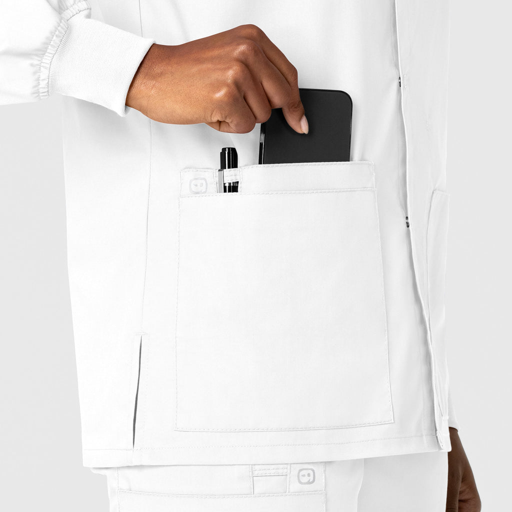 WonderWORK 800 Unisex Snap Front Jacket White