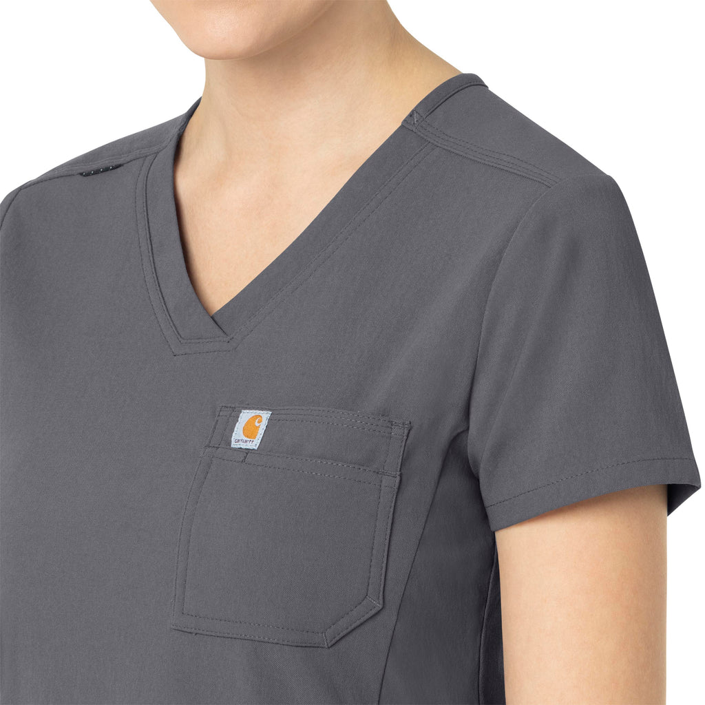 Rugged Flex Peak C12137 Tuck-In Scrub Top Pewter