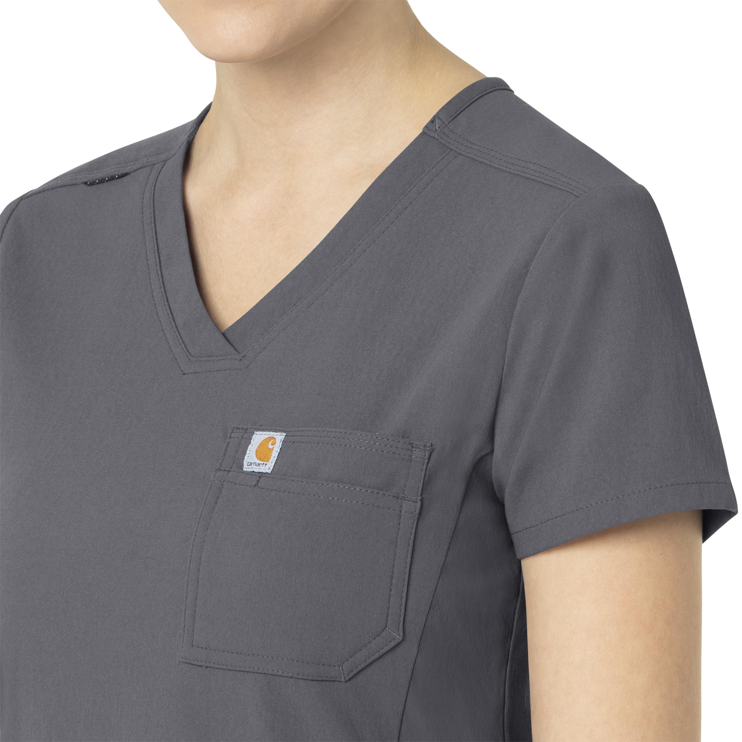 Rugged Flex Peak C12137 Tuck-In Scrub Top Pewter