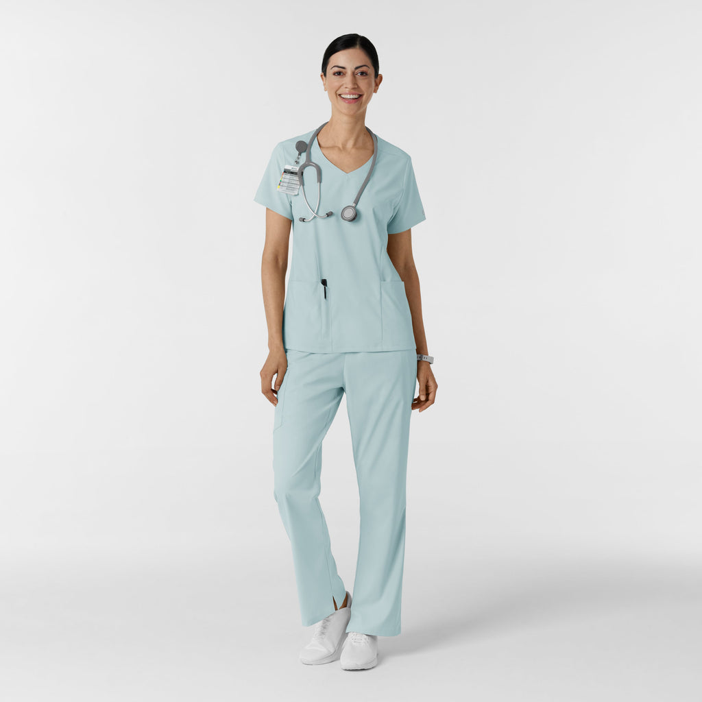 Boundless 6251 2-Pocket V-Neck Scrub Top Sky Blue