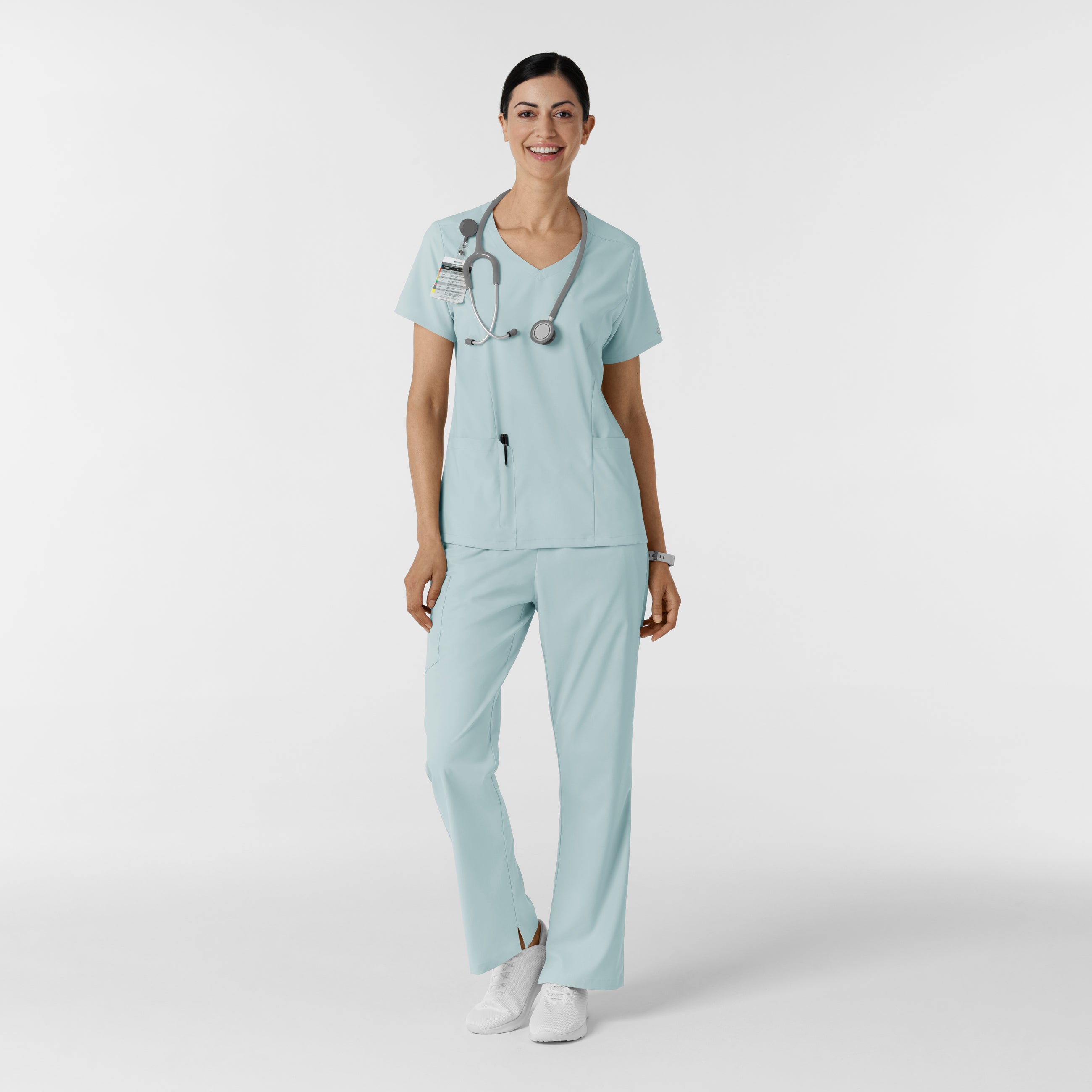 Boundless 6251 2-Pocket V-Neck Scrub Top Sky Blue