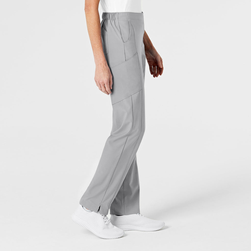 W123 5155 Flat Front Cargo Scrub Pants Grey