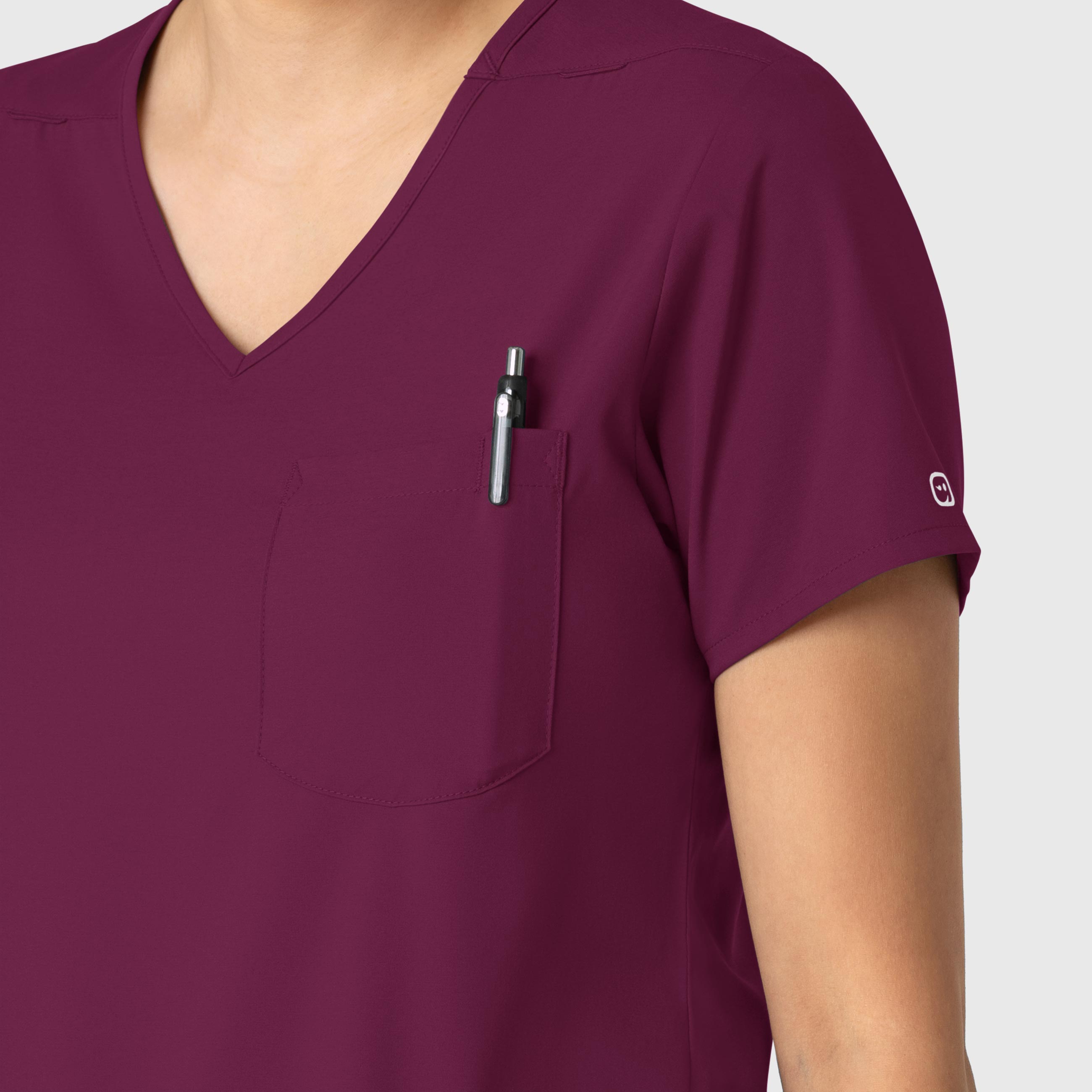 Boundless 6151 Tuck-In Scrub Top Wine