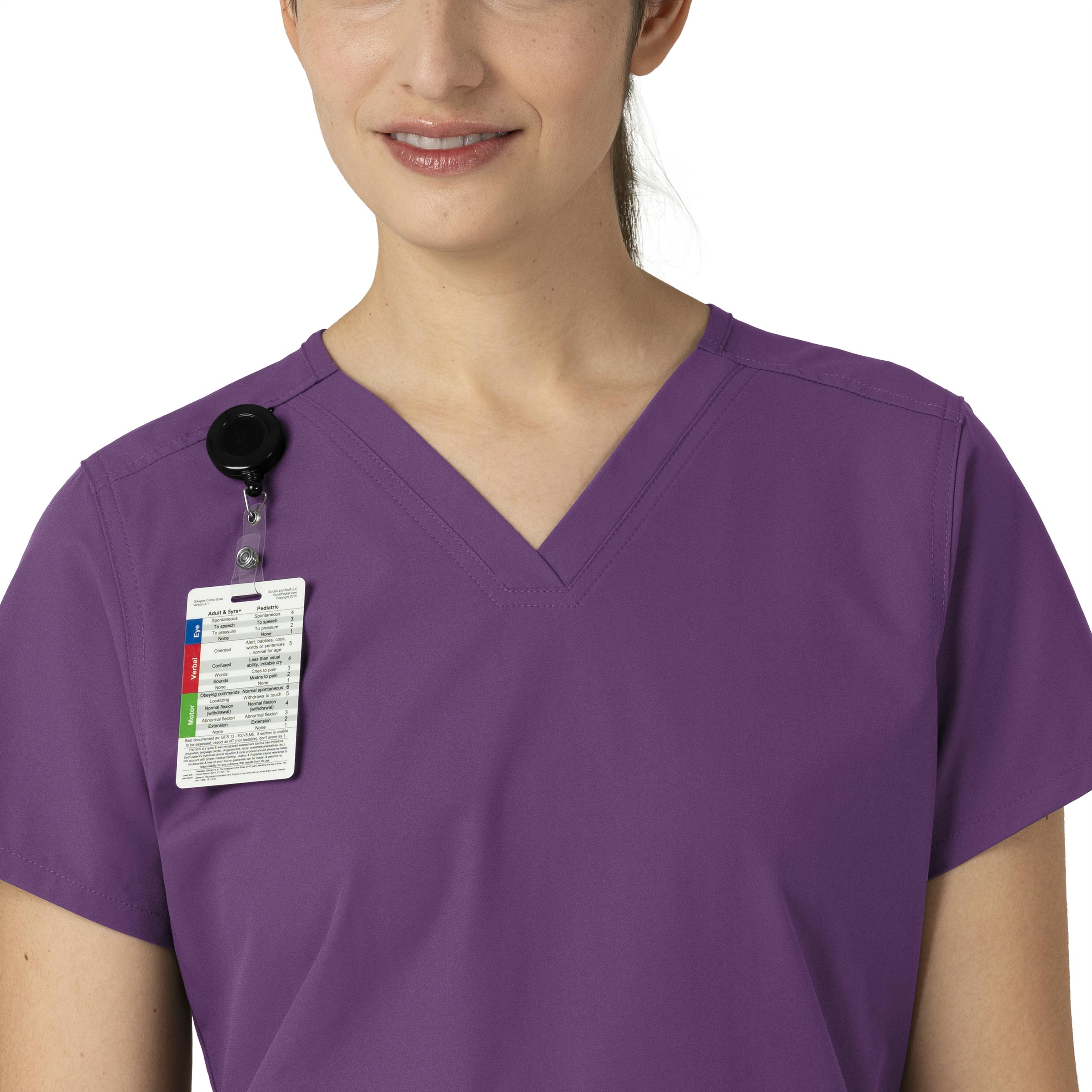 Force Essentials C12113 V-Neck Scrub Top Eggplant