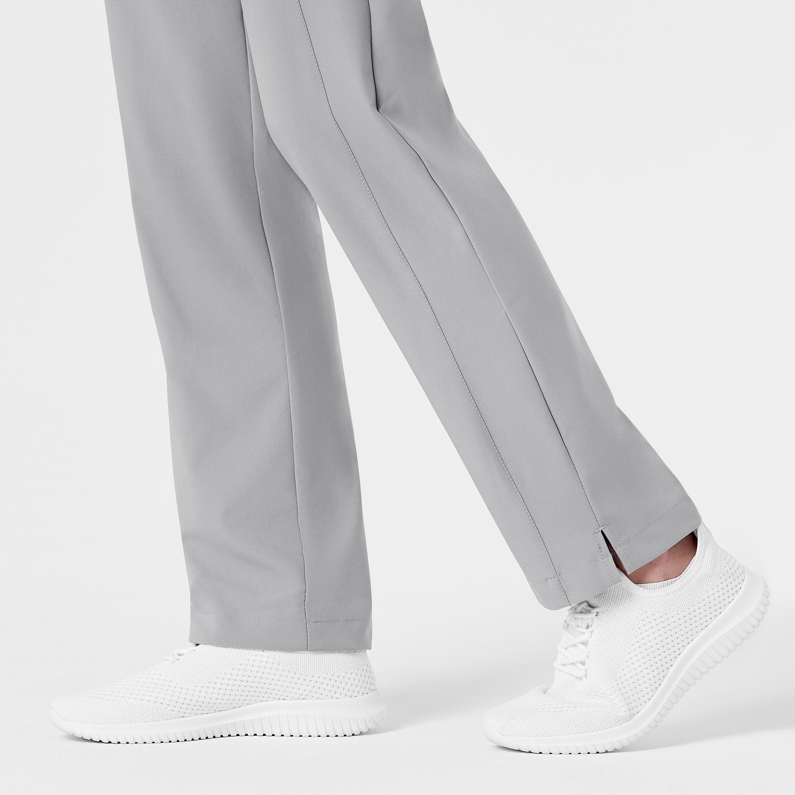 W123 5155 Flat Front Cargo Scrub Pants Grey