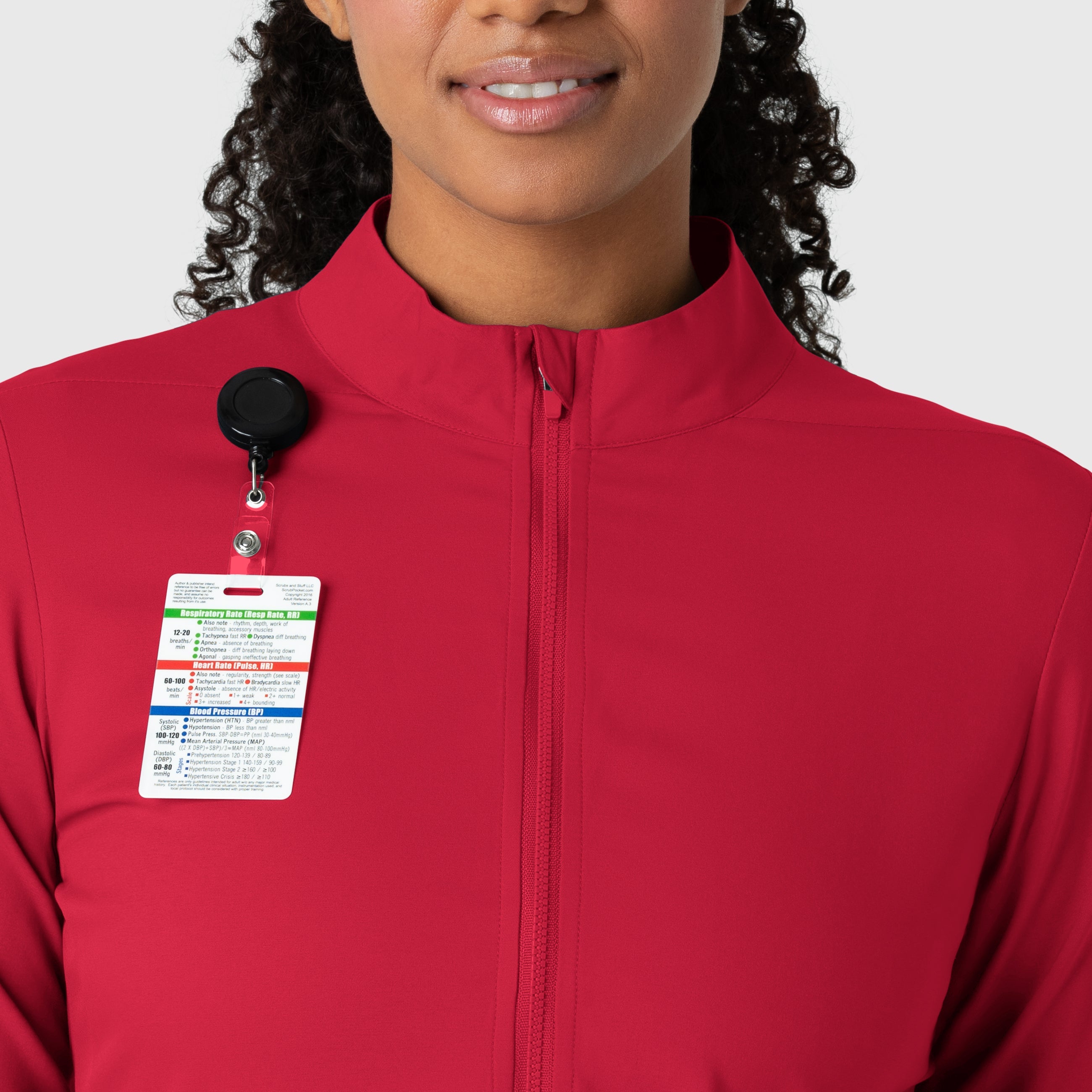 Boundless 8151 Warm Up Scrub Jacket Red
