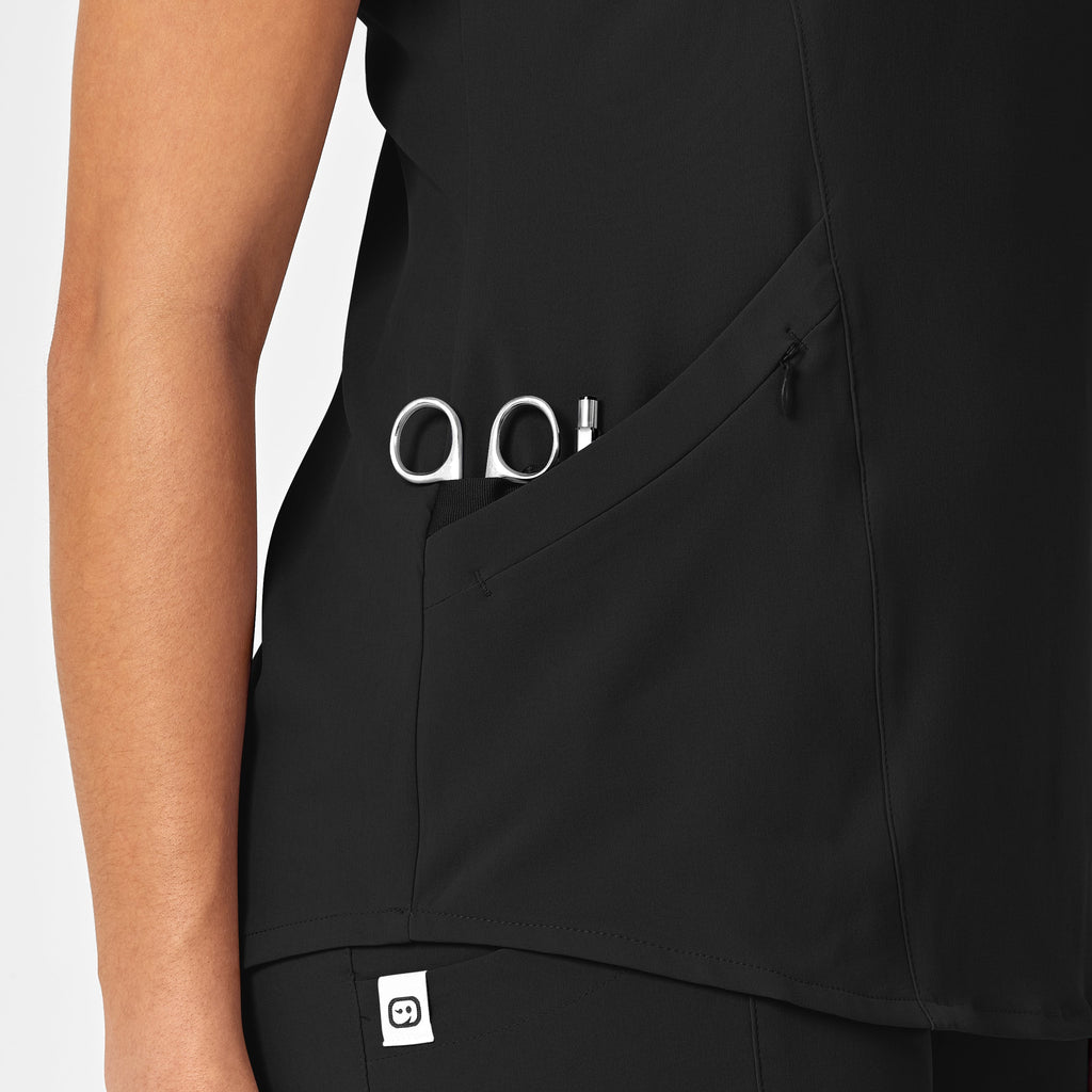 RENEW 6134 V-Neck Scrub Top Black