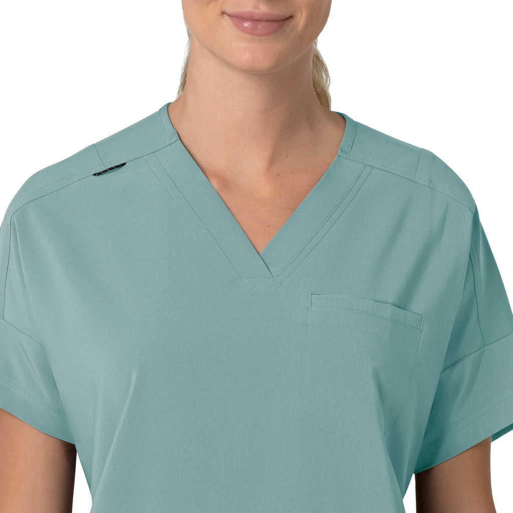 Force Cross-Flex C13110 Oversized V-Neck Scrub Top Summer Blue