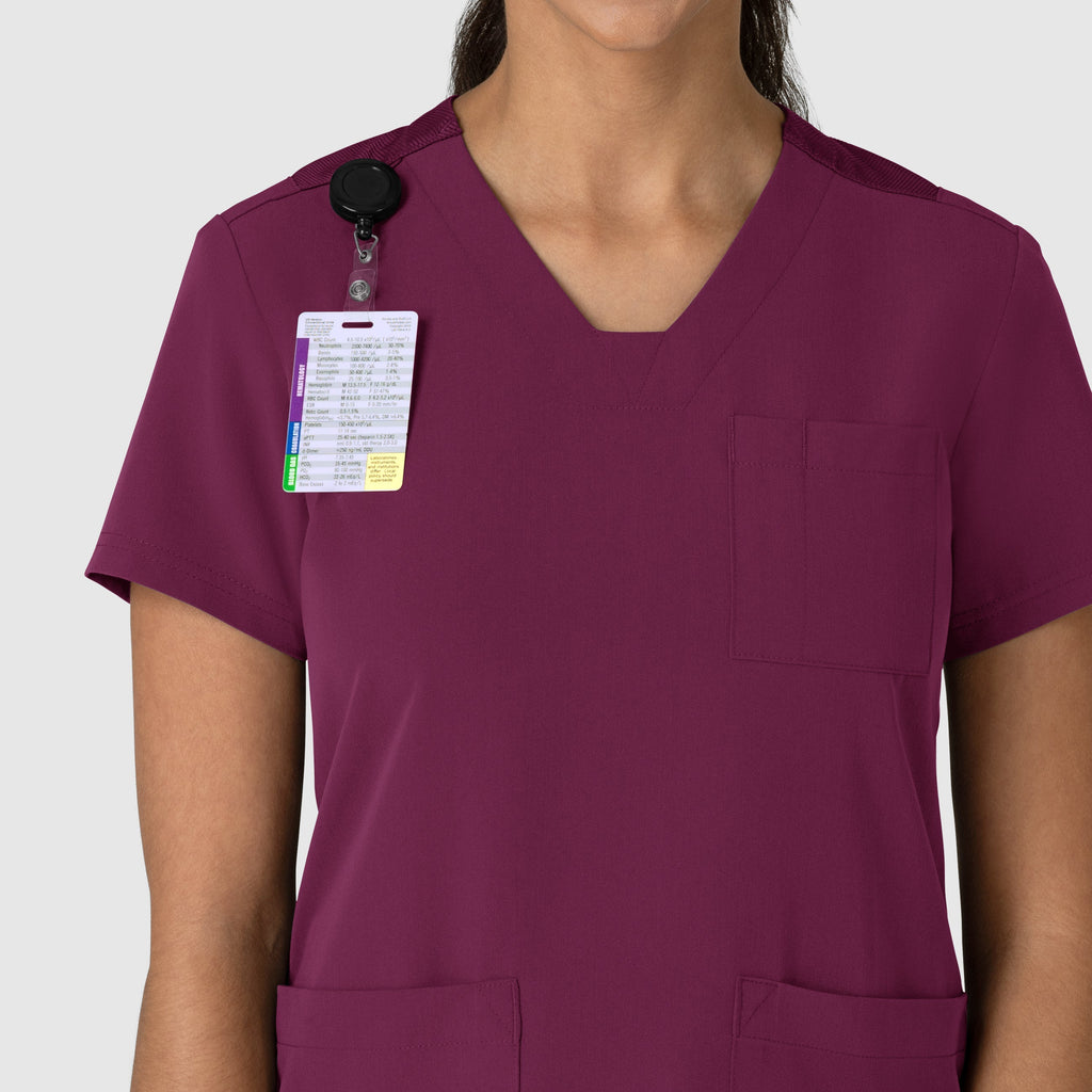 Nova 6132 Flex-n-Reach V-Neck Scrub Top Wine