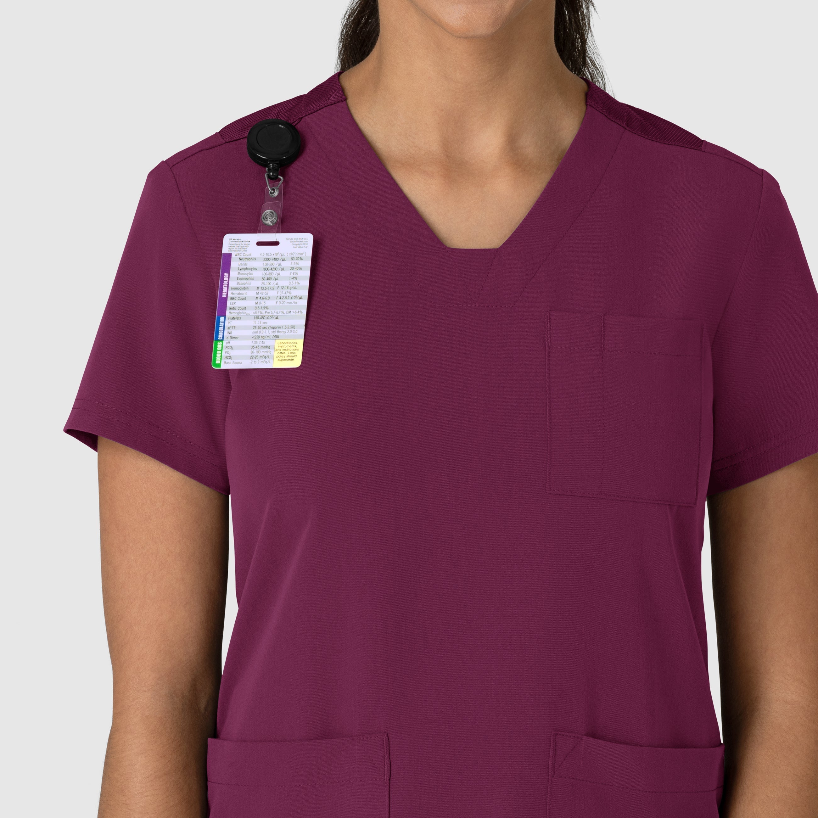 Nova 6132 Flex-n-Reach V-Neck Scrub Top Wine