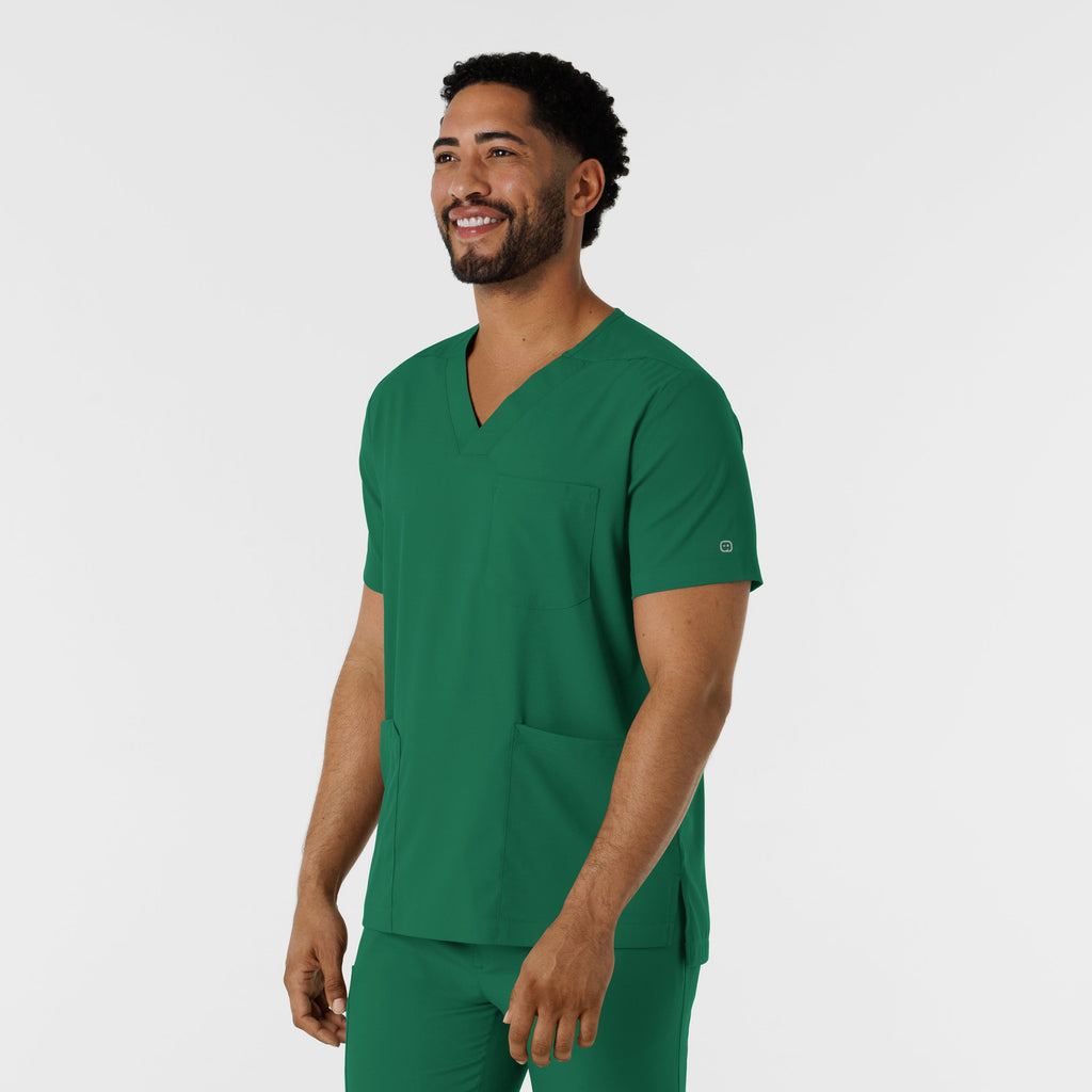 Boundless 6351 Men's Multi Pocket V-Neck Scrub Top Hunter
