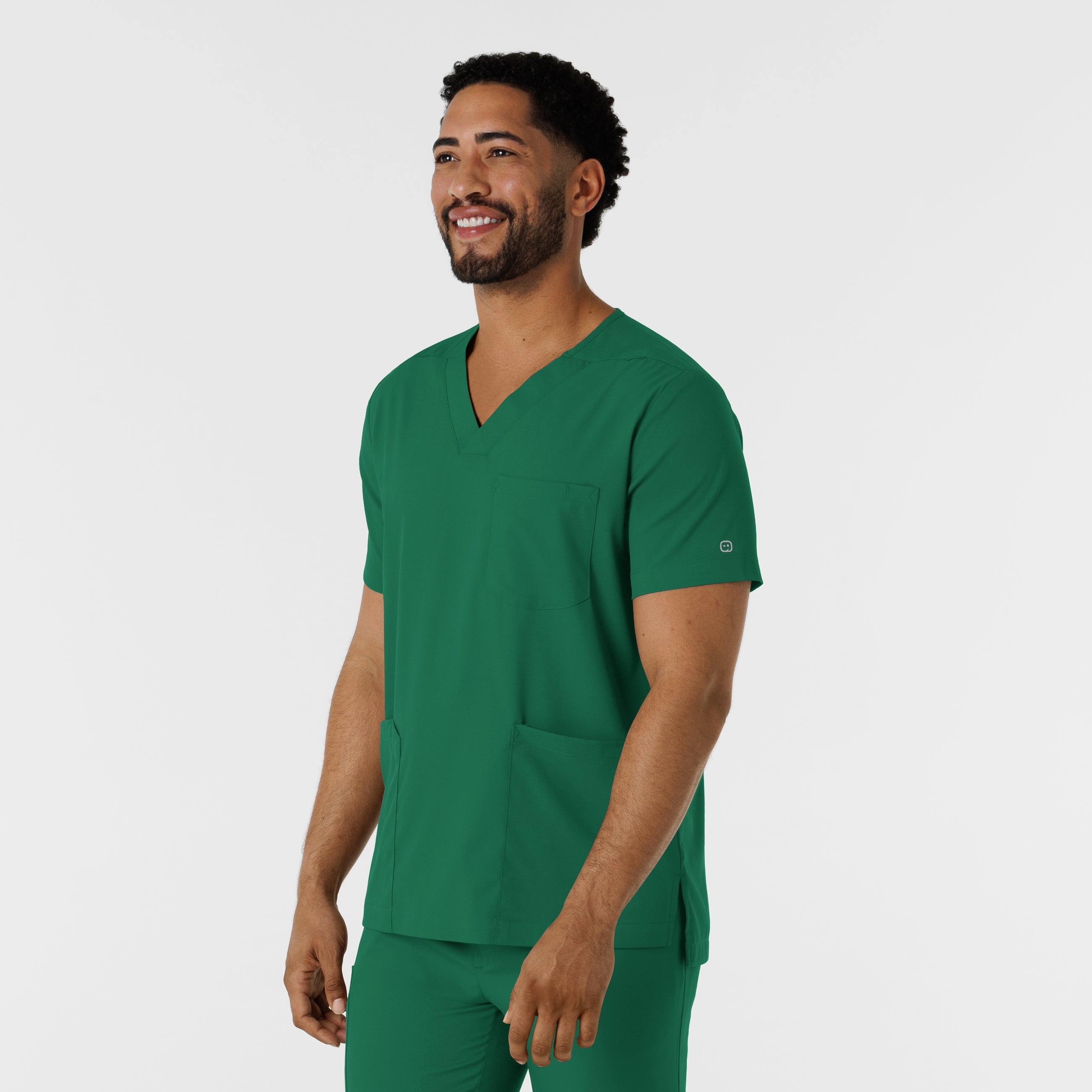 Boundless 6351 Men's Multi Pocket V-Neck Scrub Top Hunter
