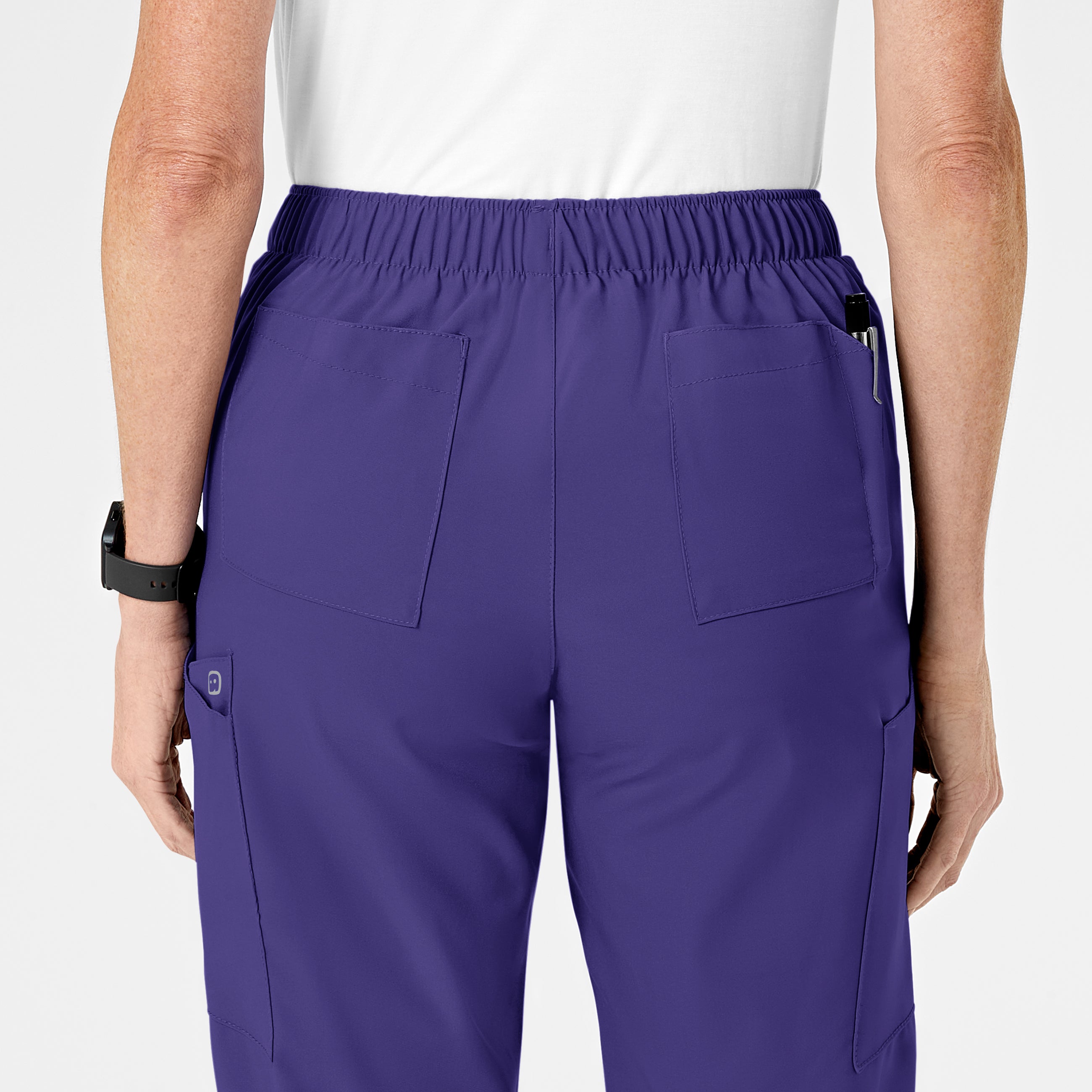 W123 5155 Flat Front Cargo Scrub Pants Grape