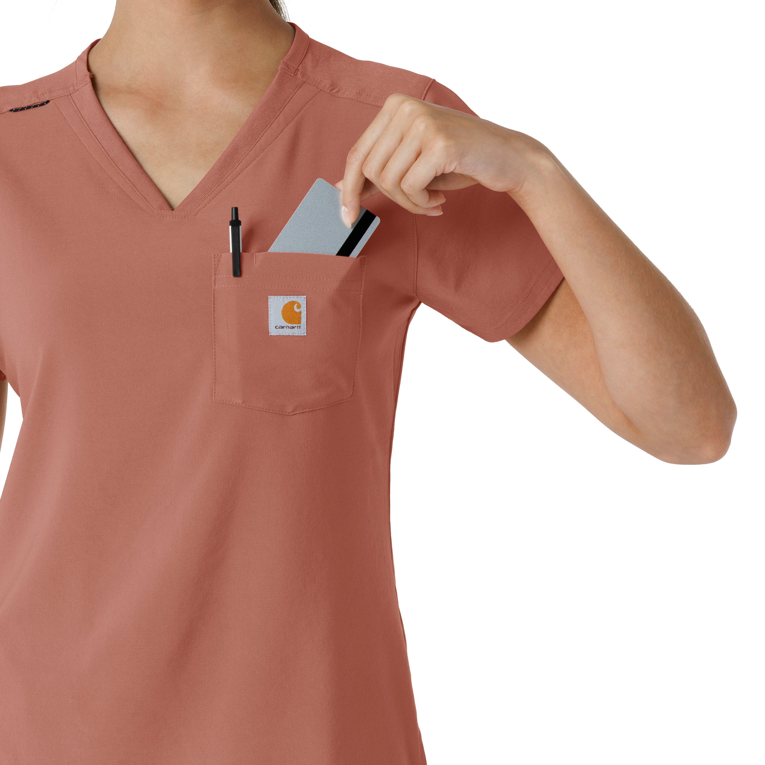Force Cross-Flex C13410 Tuck-In Scrub Top Wildrose