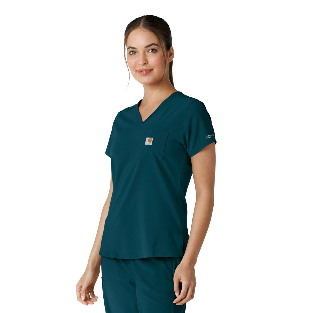 Force Cross-Flex C13410 Tuck-In Scrub Top Caribbean
