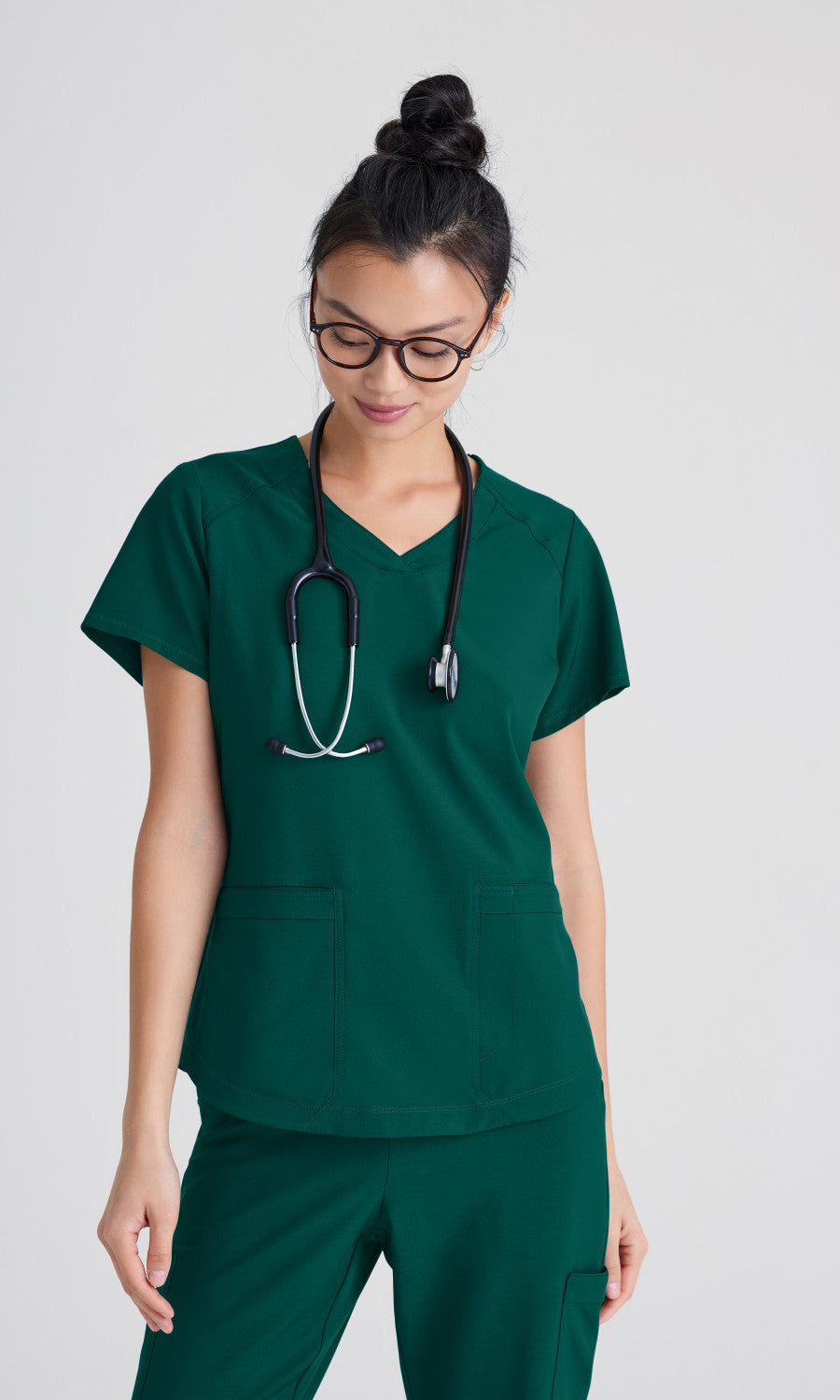 Grey's Anatomy Evolve GSST180 Rhythm Scrub Top Hunter Green