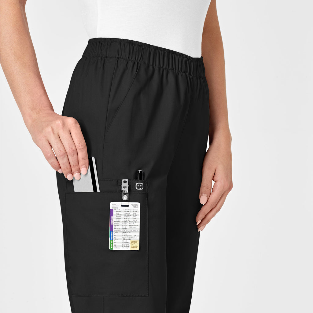 WonderWORK 501 Pull-On Cargo Scrub Pants Black