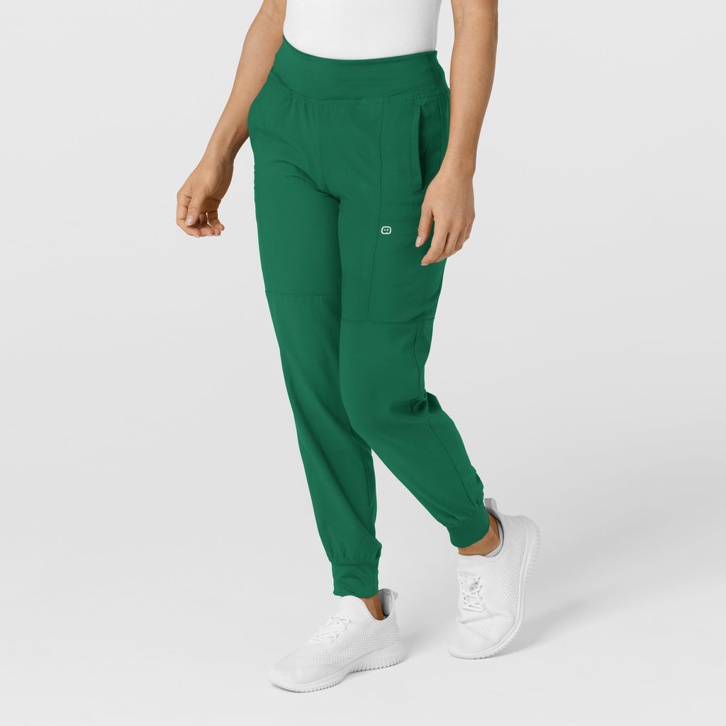 W123 5555 Comfort Waist Cargo Jogger Scrub Pants Hunter
