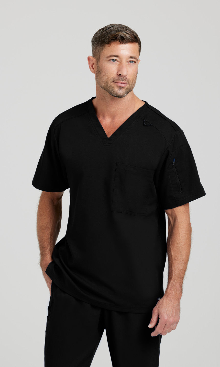 Grey's Anatomy Stretch GRST079 Murphy Scrub Top Black