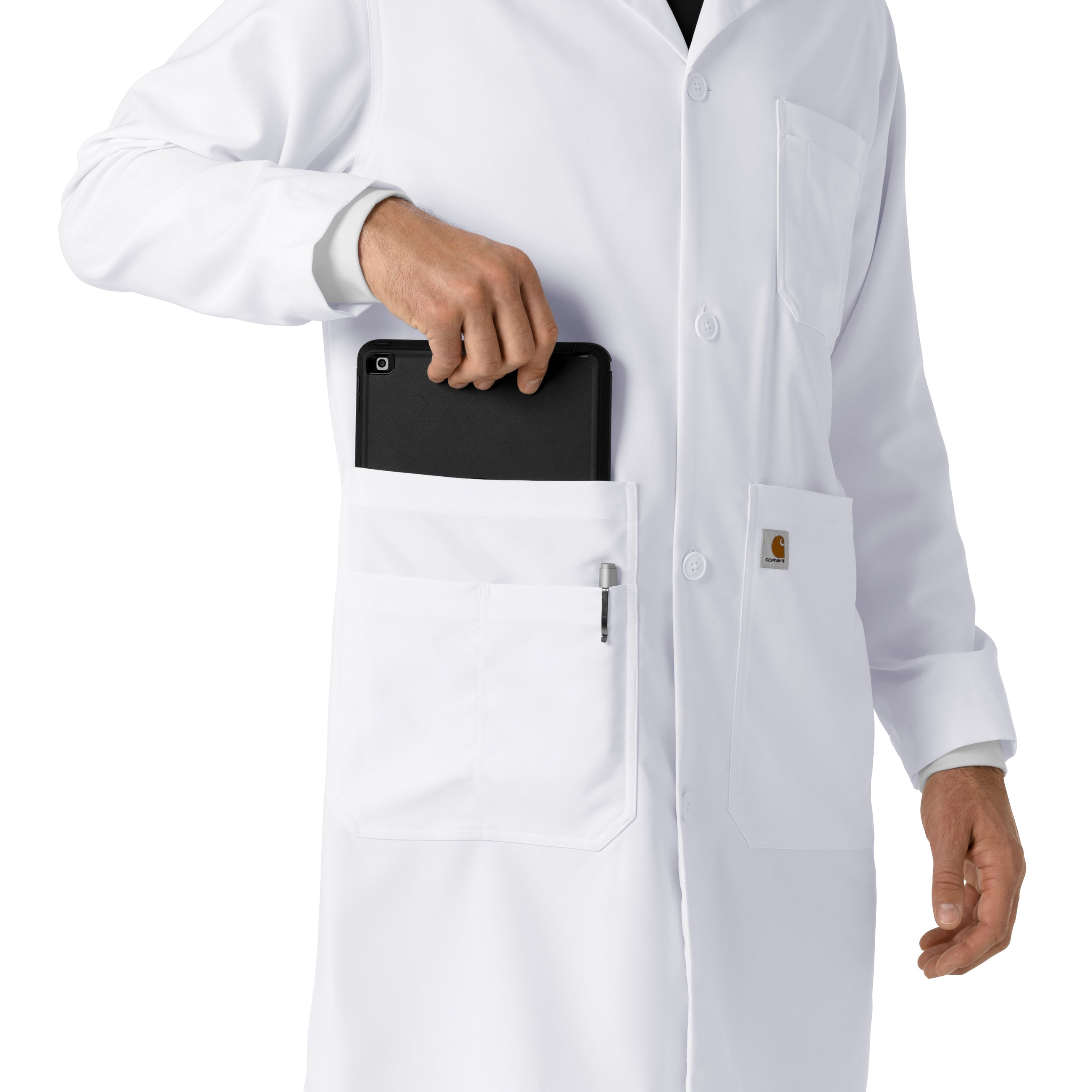 Lab Coats C73005 Men's Long Lab Coat White