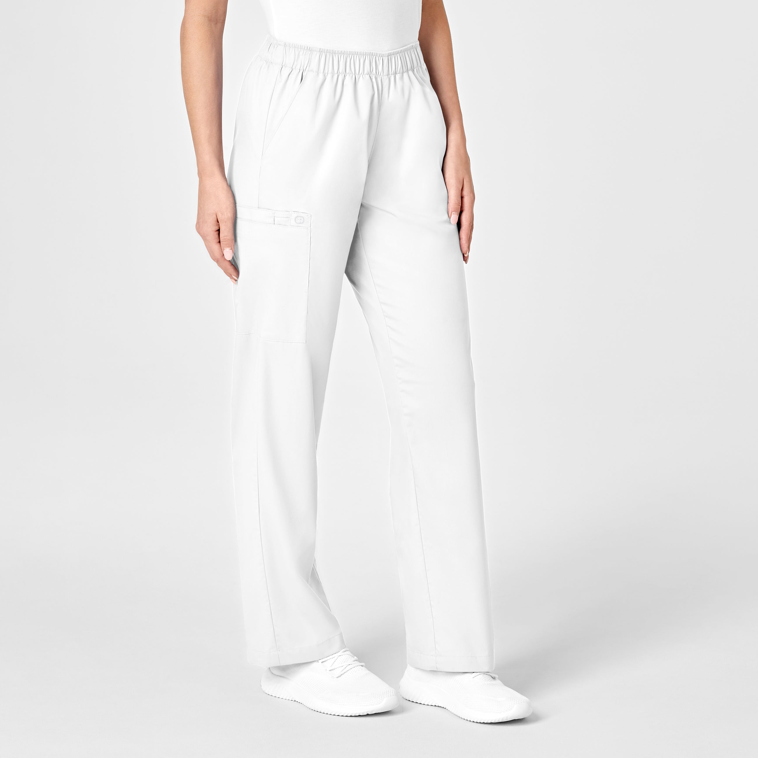 WonderWORK 501 Pull-On Cargo Scrub Pants White