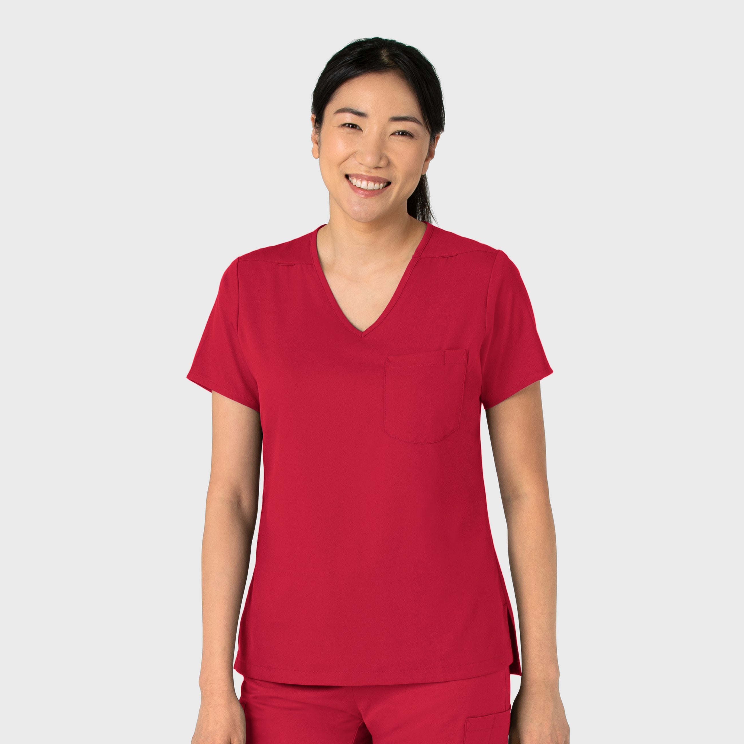 Boundless 6151 Tuck-In Scrub Top Red