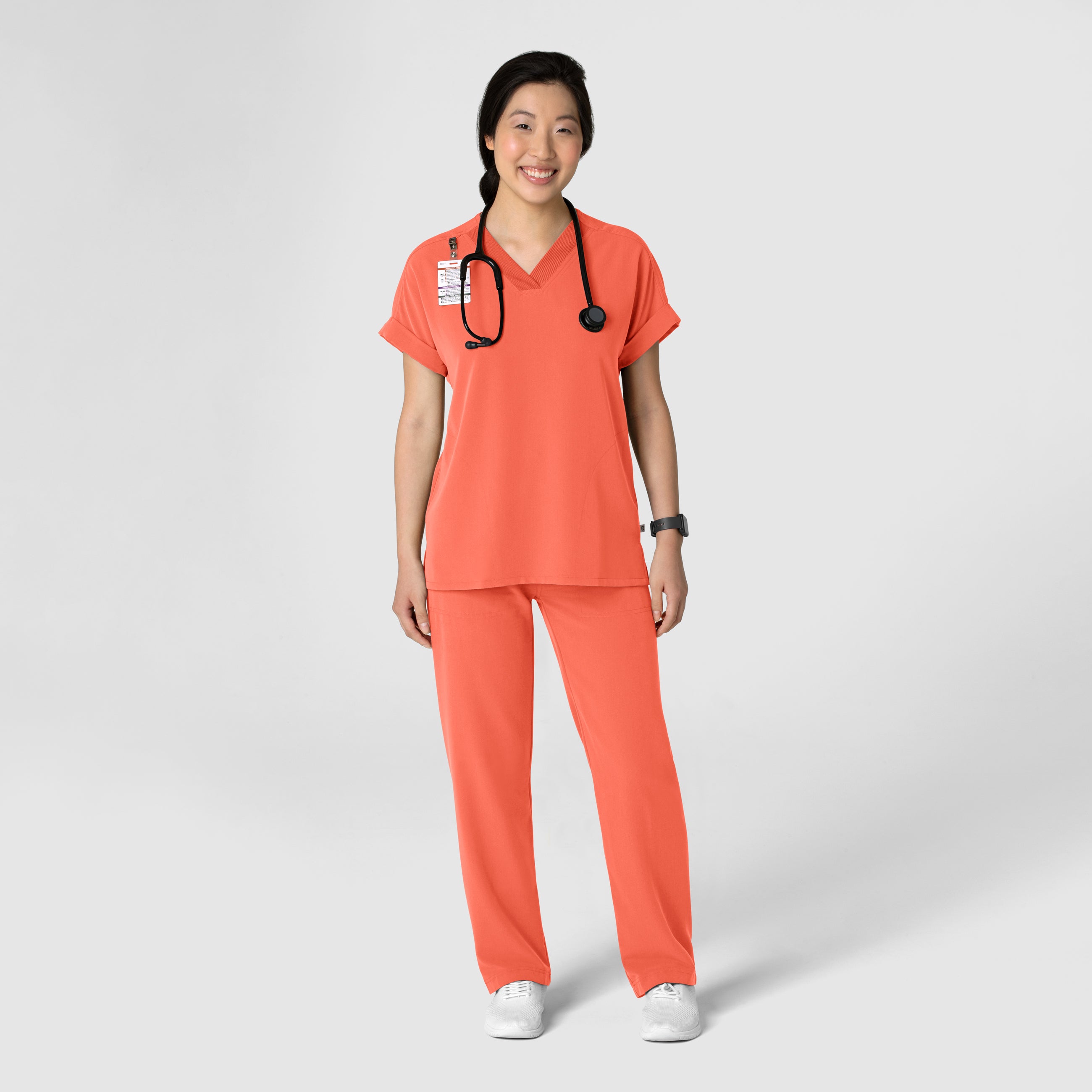 Nova 5232 Stovepipe High-Low Hem Scrub Pants Sugar Coral