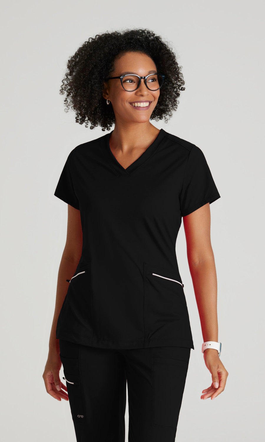 Barco One Performance Knits BOT209 Victory Knit Scrub Top Black