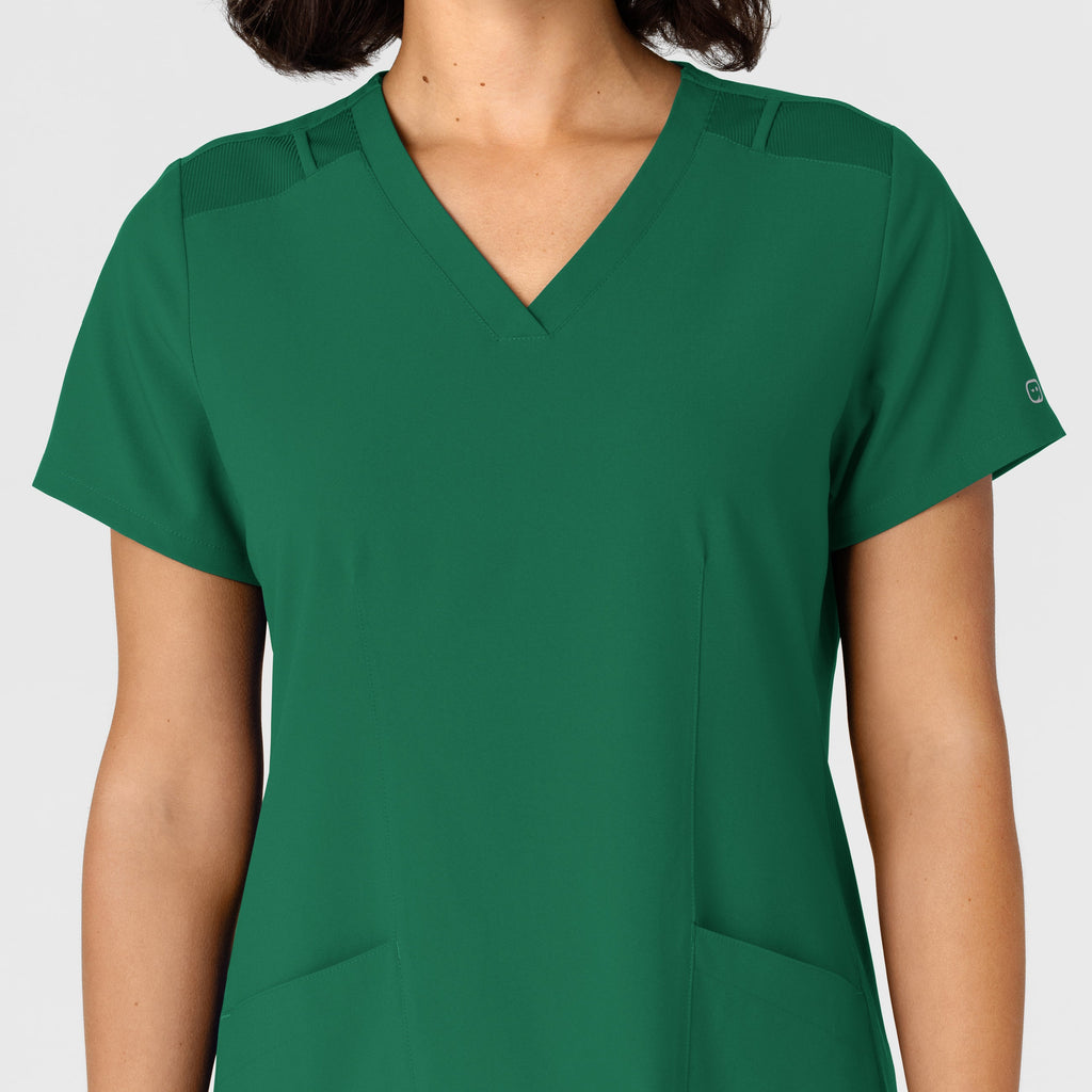 W123 6145 Flex-n-Reach Side Panel V-Neck Scrub Top Hunter