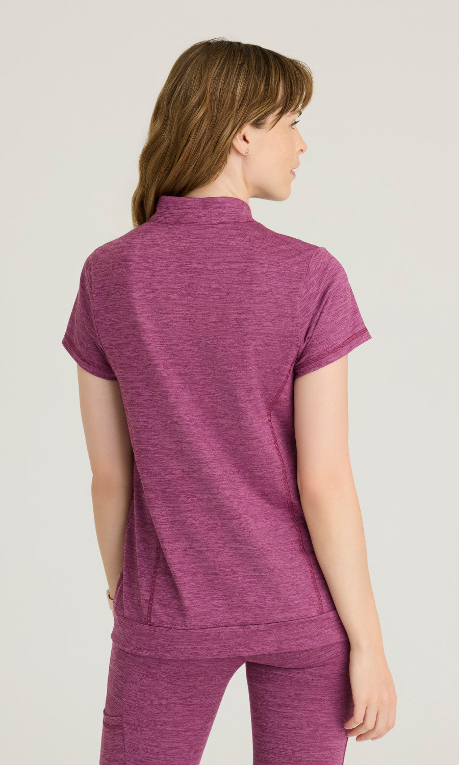 Barco One Performance Knit BOT270H Vigor Top (Heathered) Dark Mauve Heather