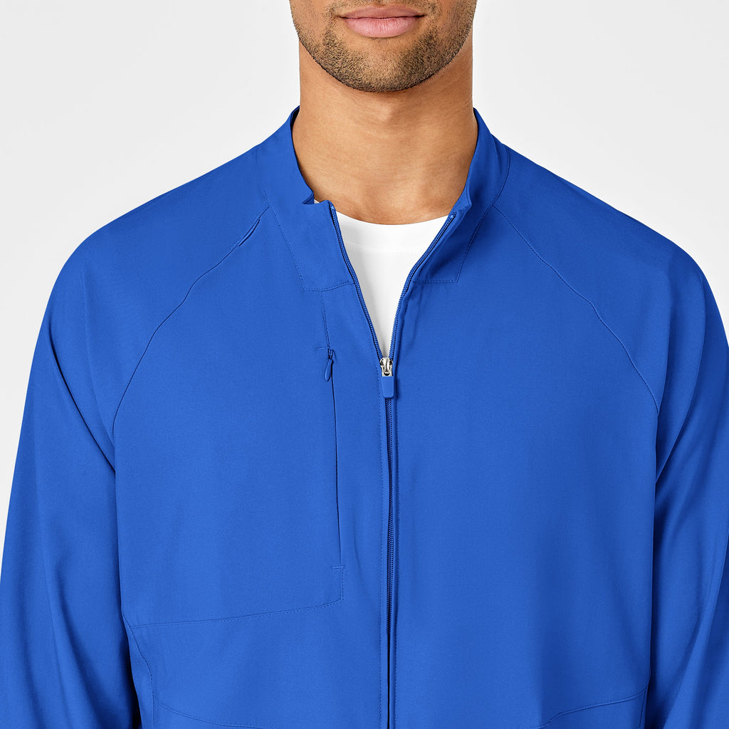 W123 8355 Men's Zip Front Warm Up Jacket Royal