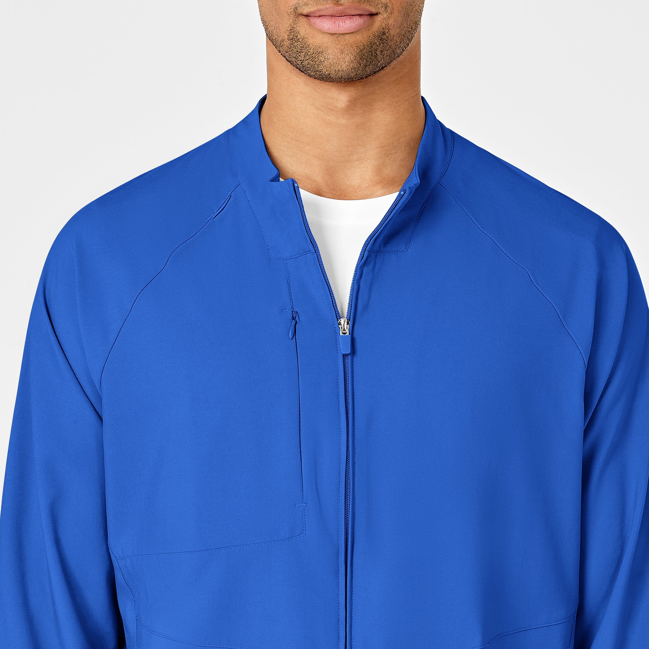 W123 8355 Men's Zip Front Warm Up Jacket Royal