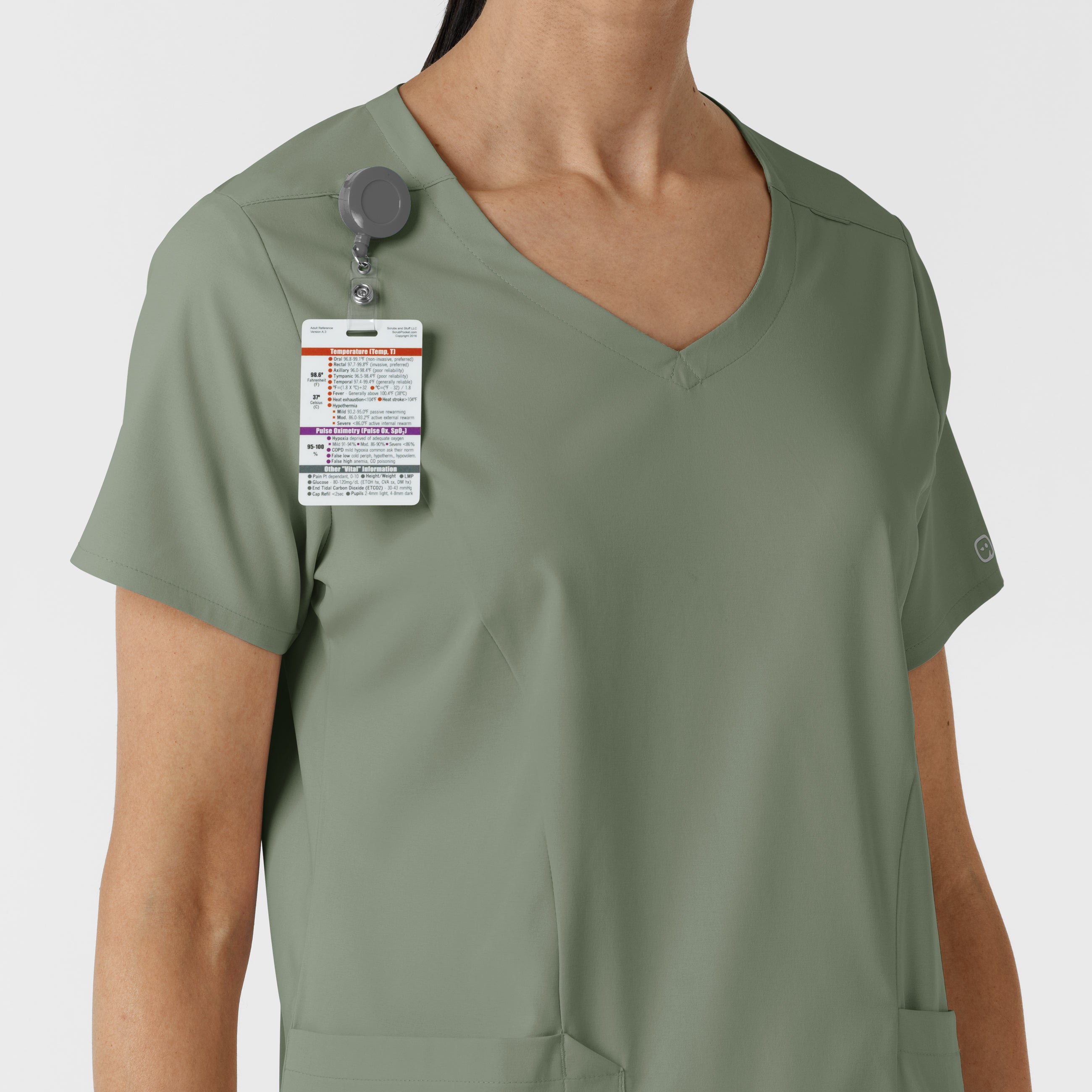Boundless 6251 2-Pocket V-Neck Scrub Top Sage