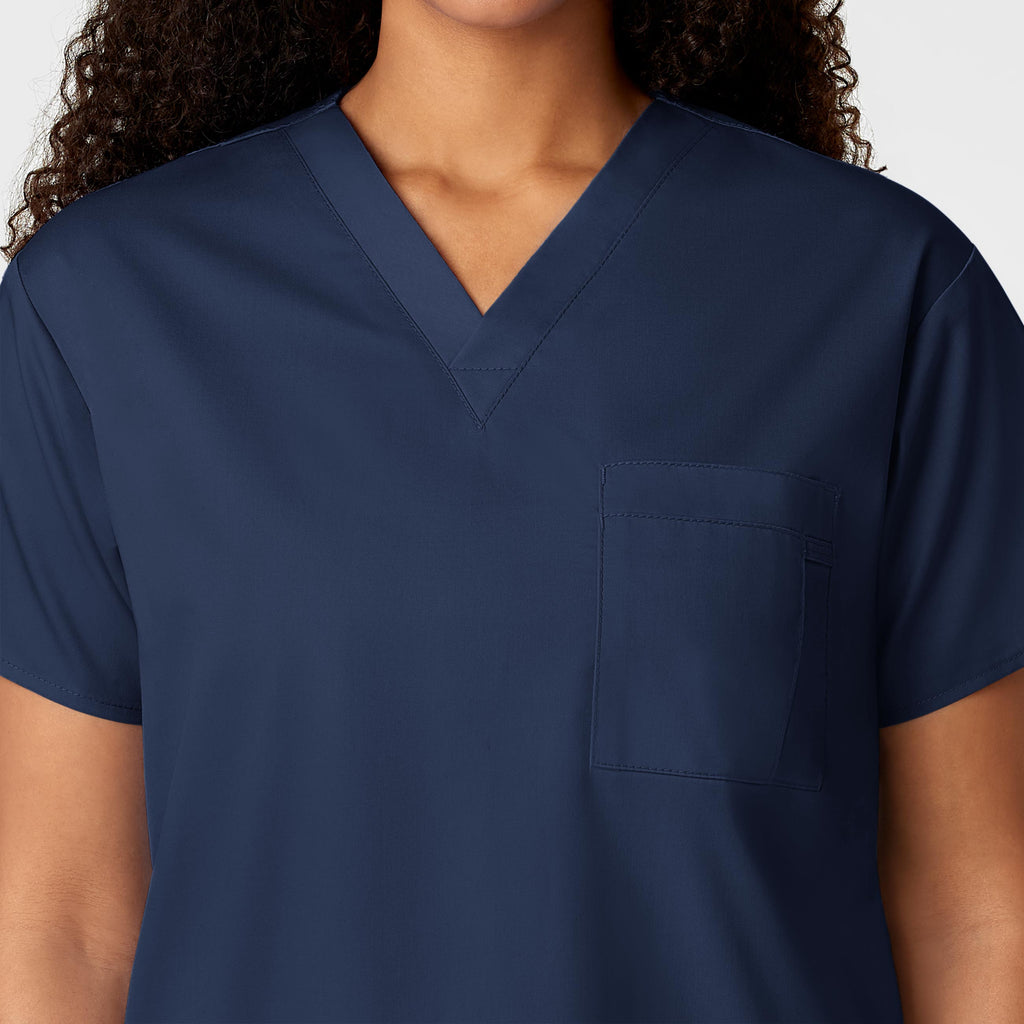 WonderWORK 100 Unisex V-Neck Scrub Top Navy