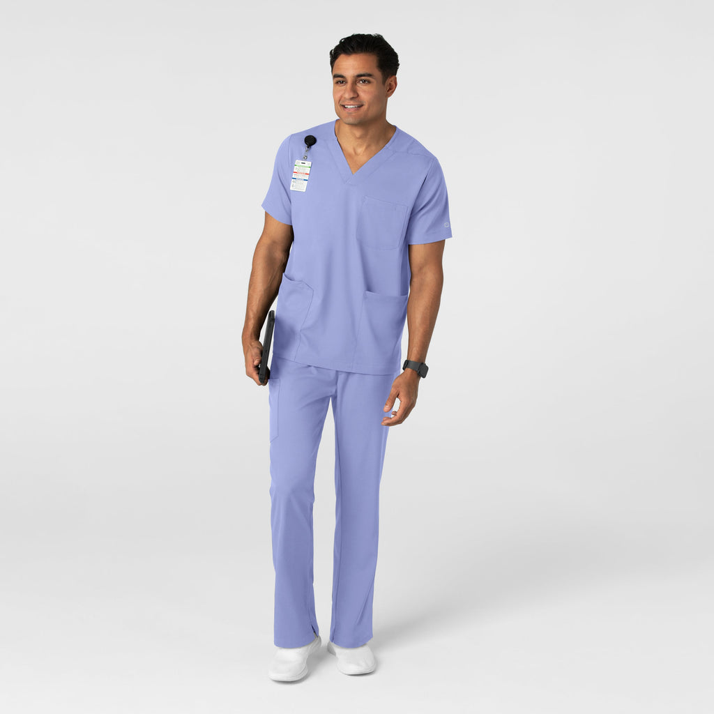 Boundless 5351 Men's Straight Leg Scrub Pants Ceil Blue